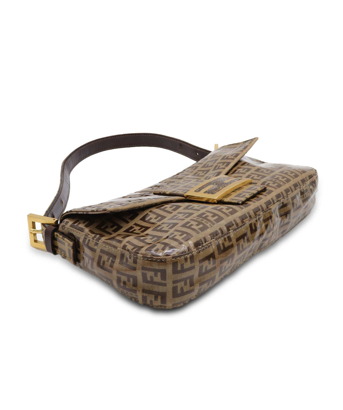 Fendi Fendi Zucchini Brown Patent VIntage Baguette DXBK0453