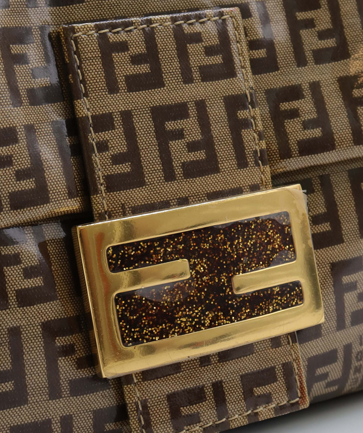 Fendi Fendi Zucchini Brown Patent VIntage Baguette DXBK0453