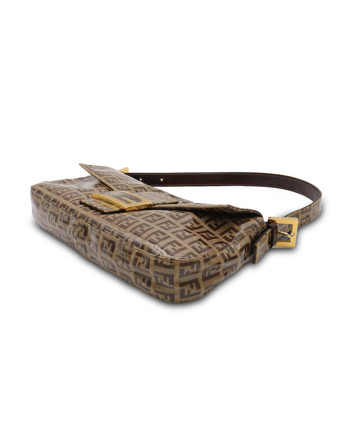 Fendi Fendi Zucchini Brown Patent VIntage Baguette DXBK0453