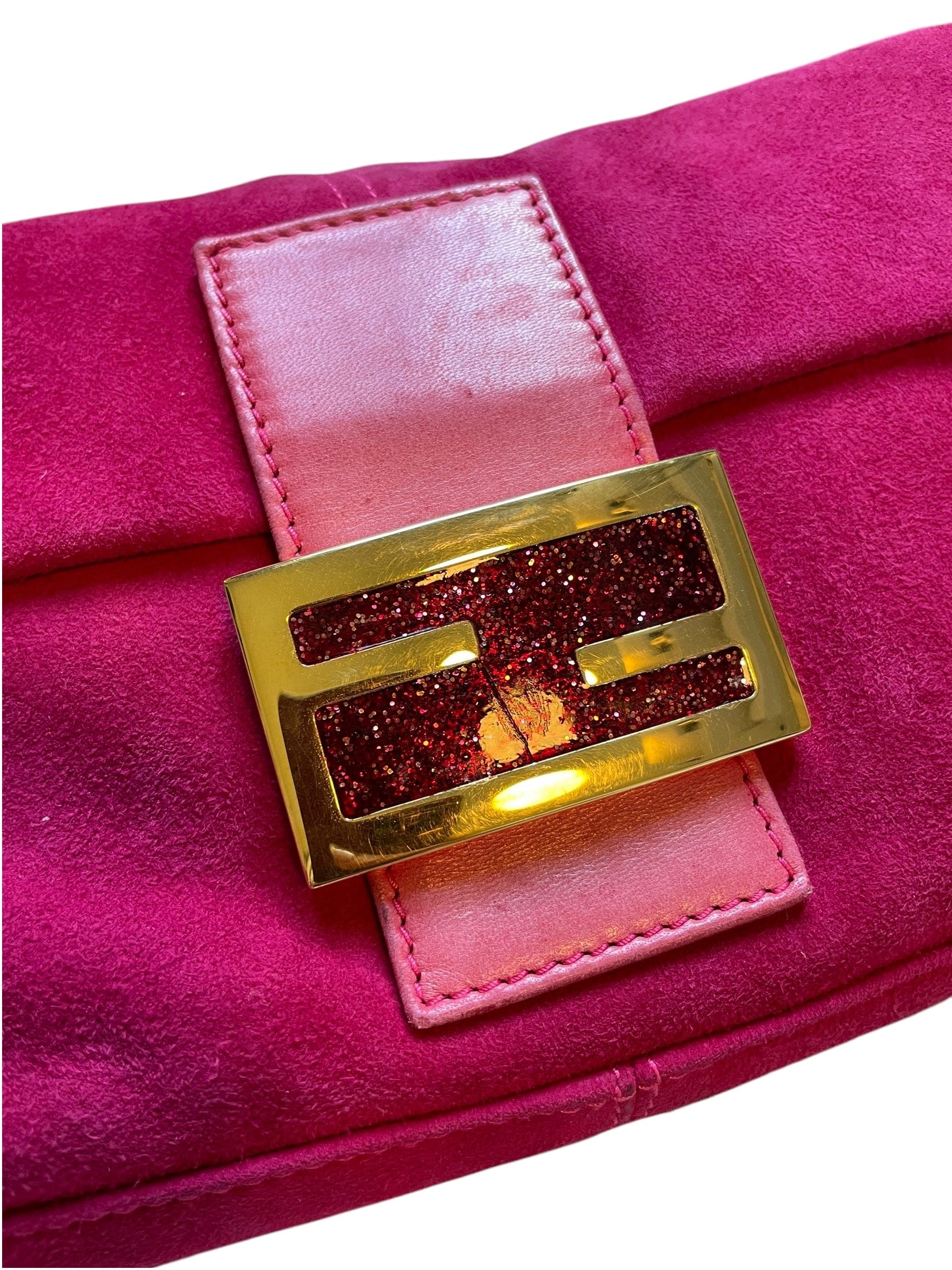 Fendi Suede Pink Vintage Fendi Baguette DXBK0450