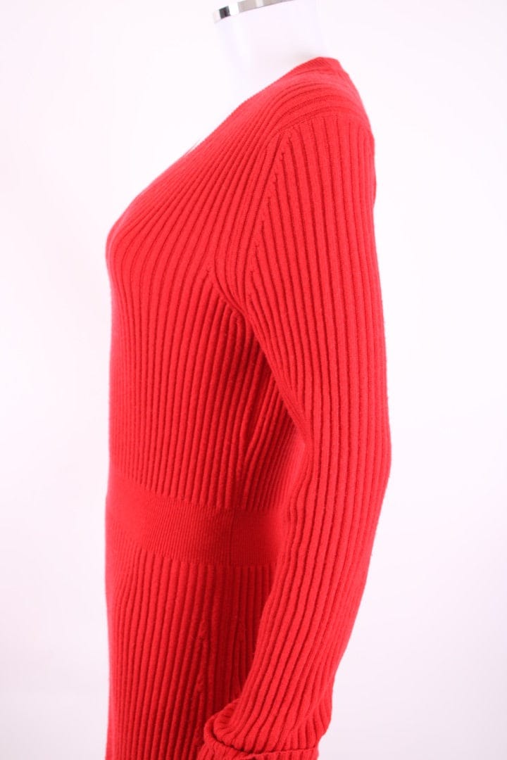 Fendi Fendi L/S Rib Knit Jumper Dress Red