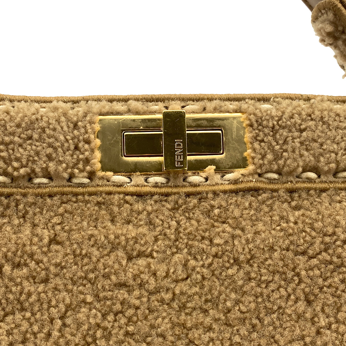 FENDI FENDI PEEKABOO ISEEU HAND SHOULDER BAG MOUTON BROWN 8BN328 90304729