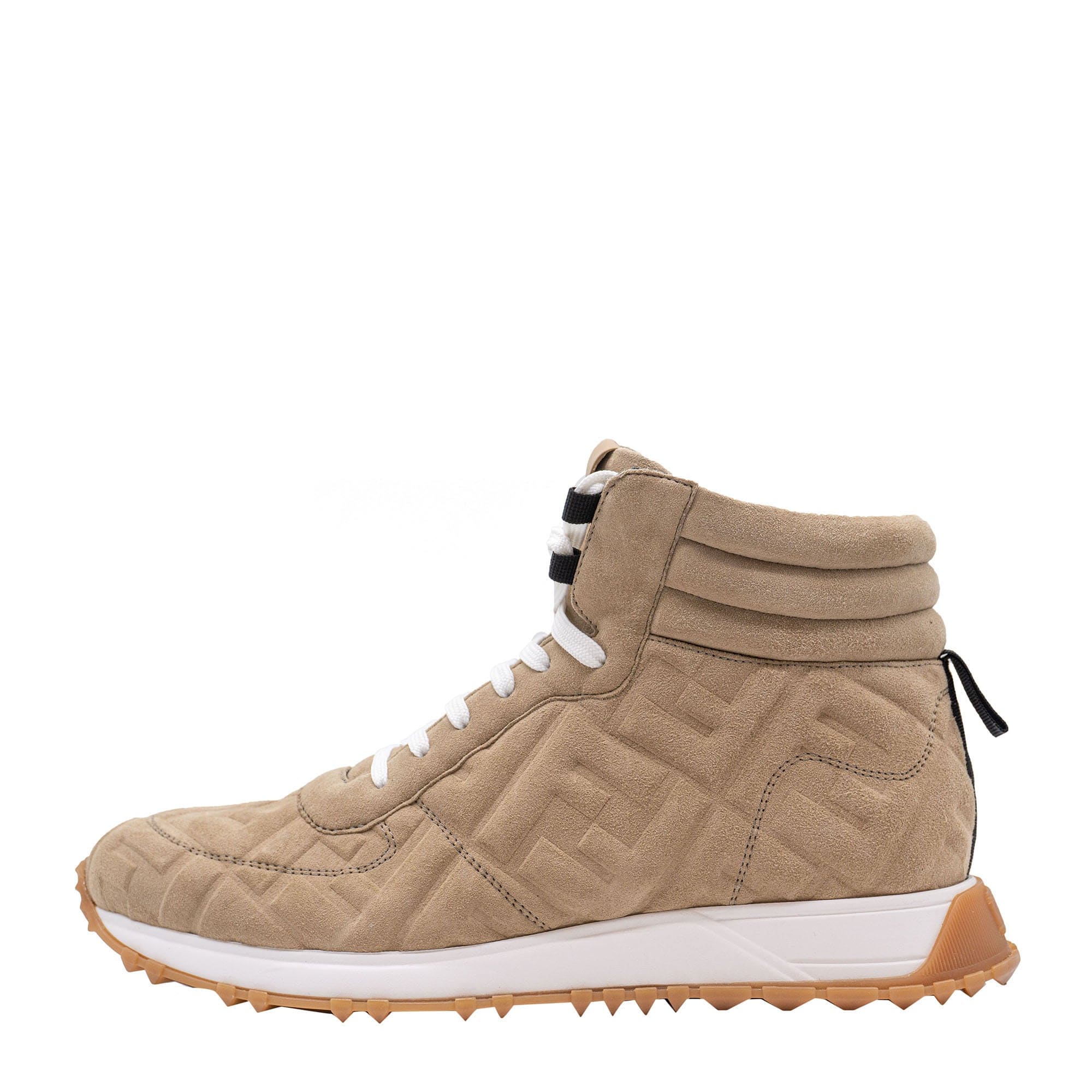 Fendi Fendi Suede FF Logo Leather High-Top Sneakers 7 SYCH055