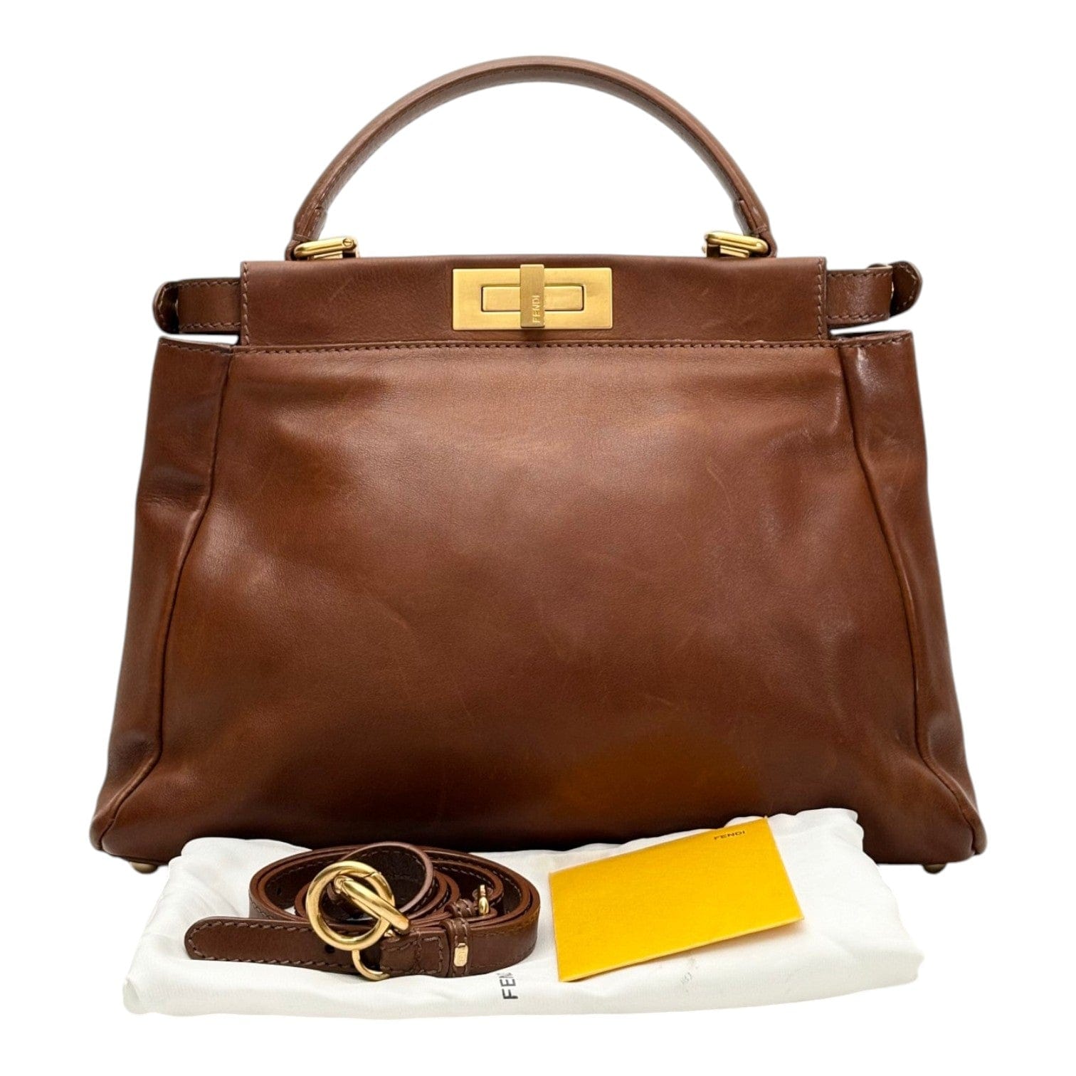 Fendi Fendi Medium Brown Peekaboo Bag in Calfskin