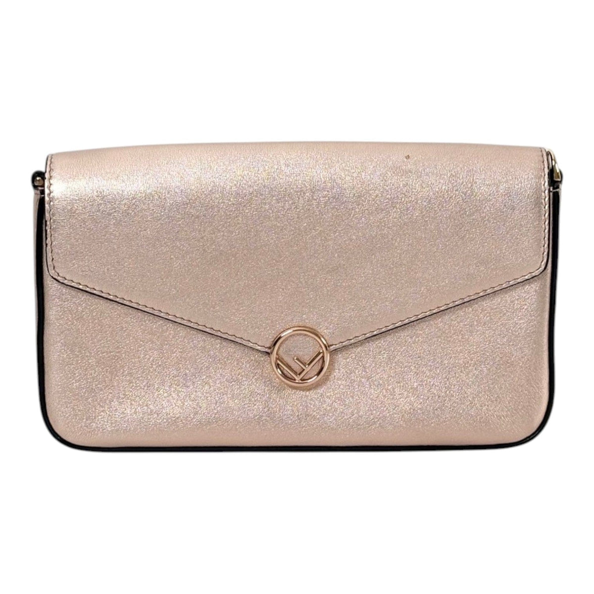 Fendi Fendi Vitello Laminato Pink Wallet On Chain Bag