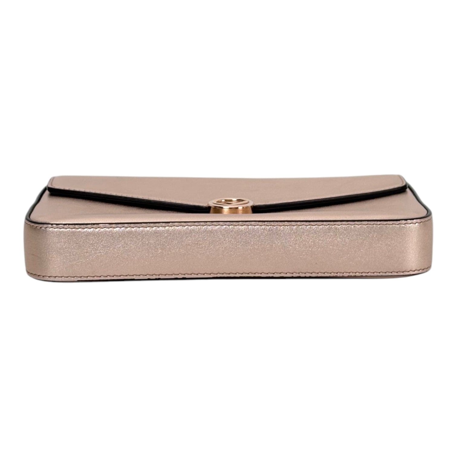 Fendi Fendi Vitello Laminato Pink Wallet On Chain Bag