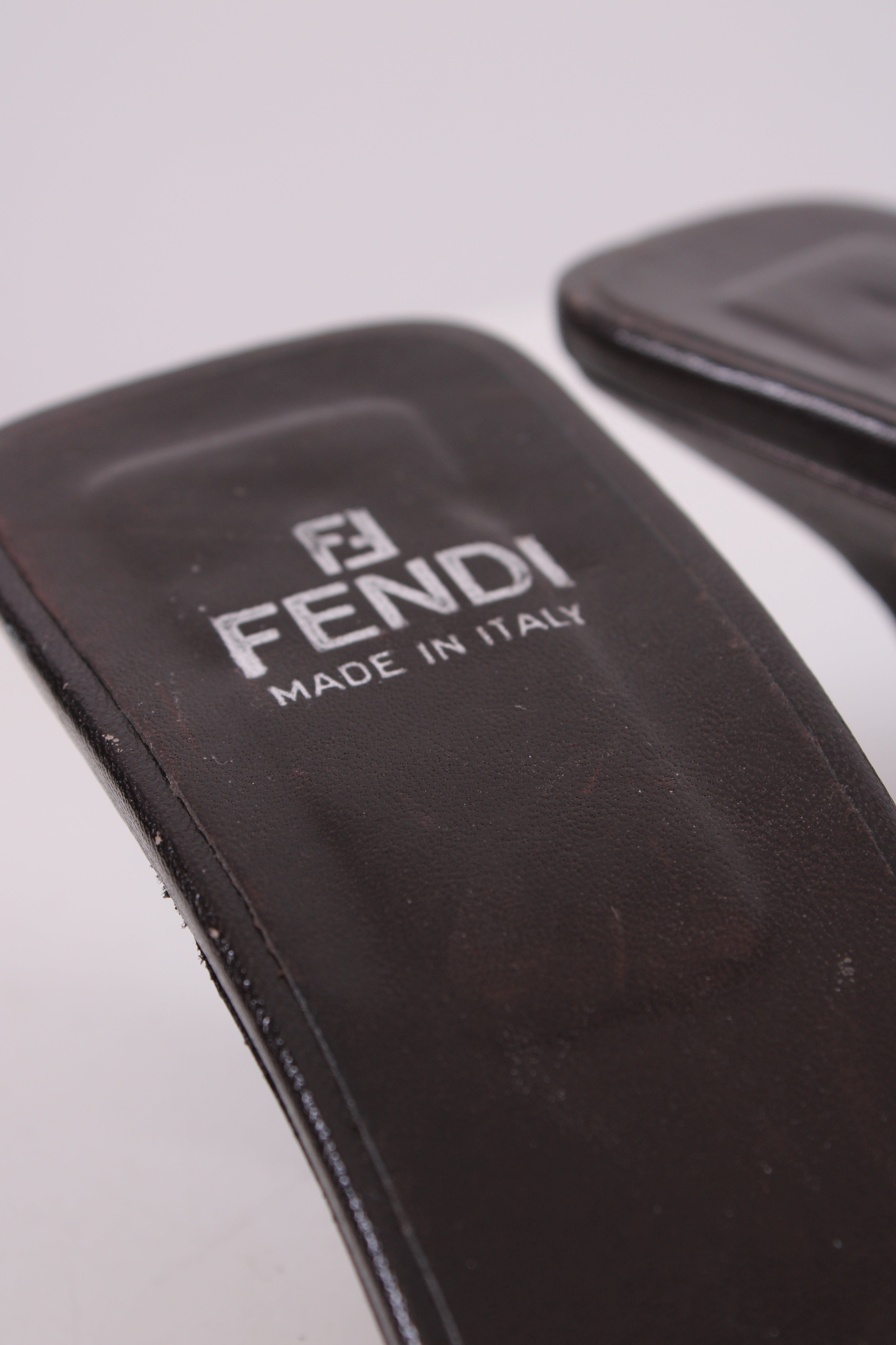 Fendi Fendi Zucca Print Logo Mule Heels Brown 36.5