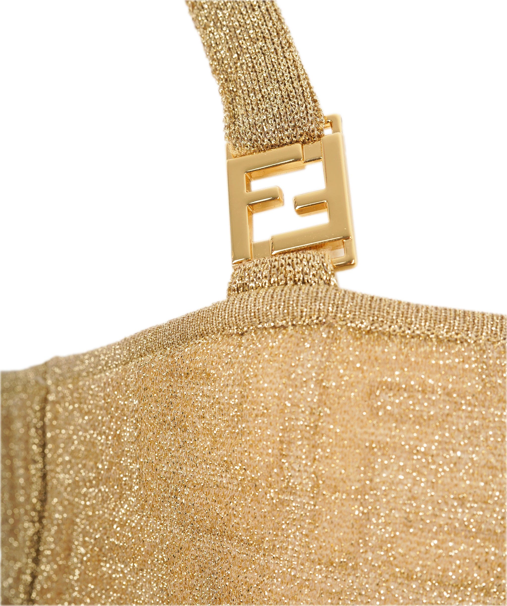 Fendi Fendi 2022 Gold Embossed FF Jacquard Strapless Dress ALC1873