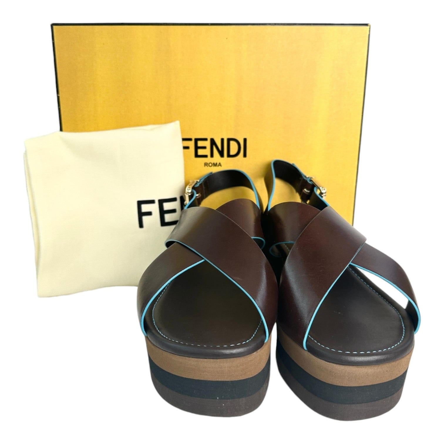 Fendi Fendi Blue/Brown Sandals - Size 40
