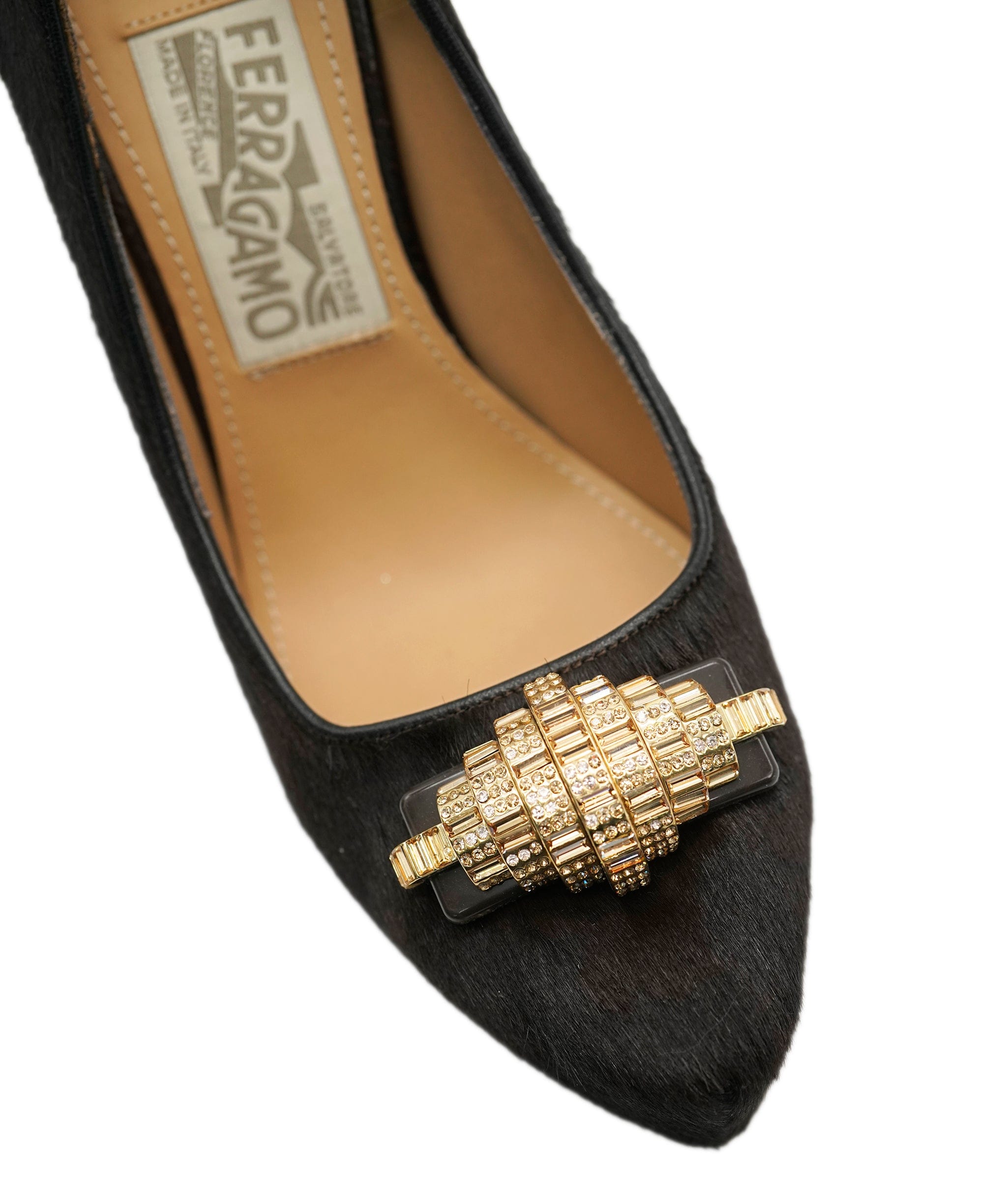 ferragamo Ferragamo black and gold heels size 37.5 - AJC0640