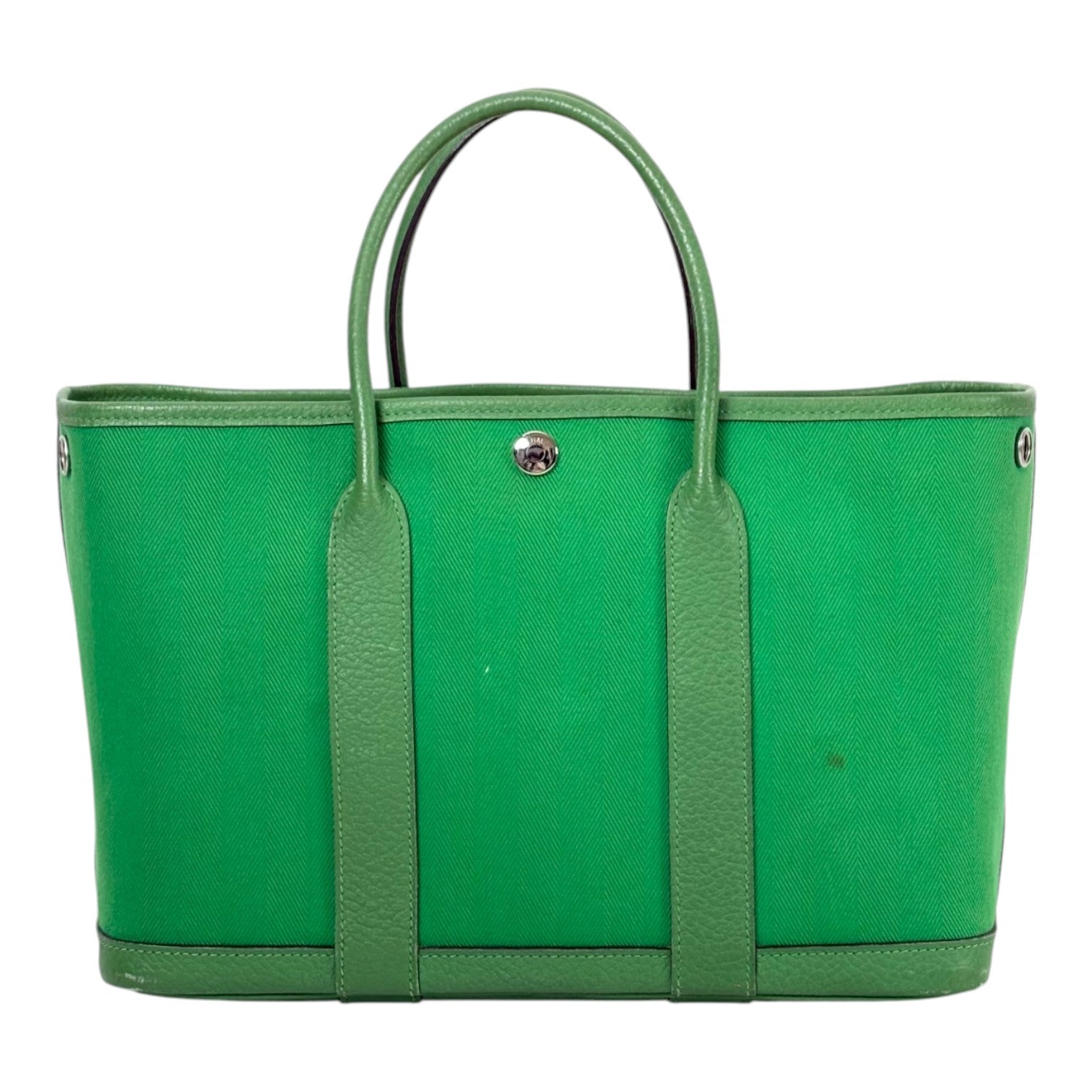 Hermes Green Garden Party 30cm in Canvas/Leather