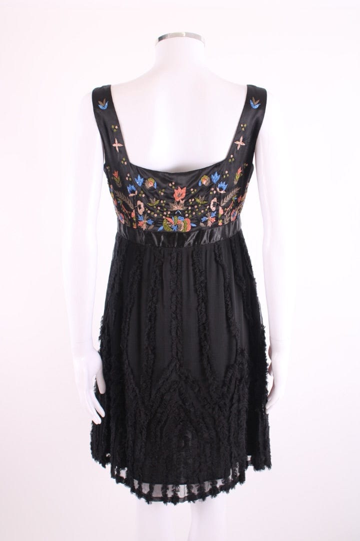 Galliano Galliano S/S Embroidered Tunic Dress Black/ Peach M
