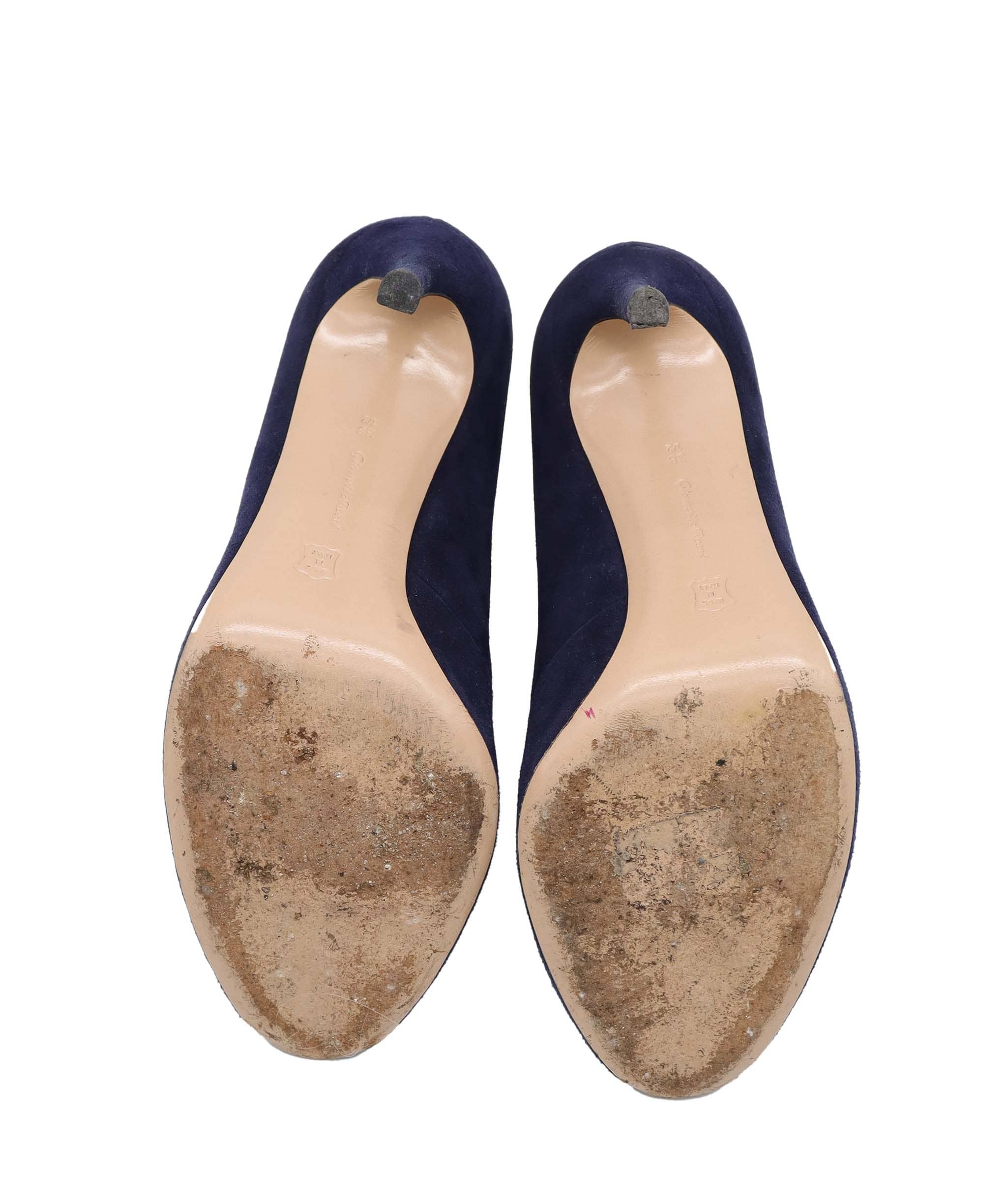GIANVITO GIANVITO ROSSI PEEP-TOE   BLUE SUEDE SIZE 38 1/2 ASC7294