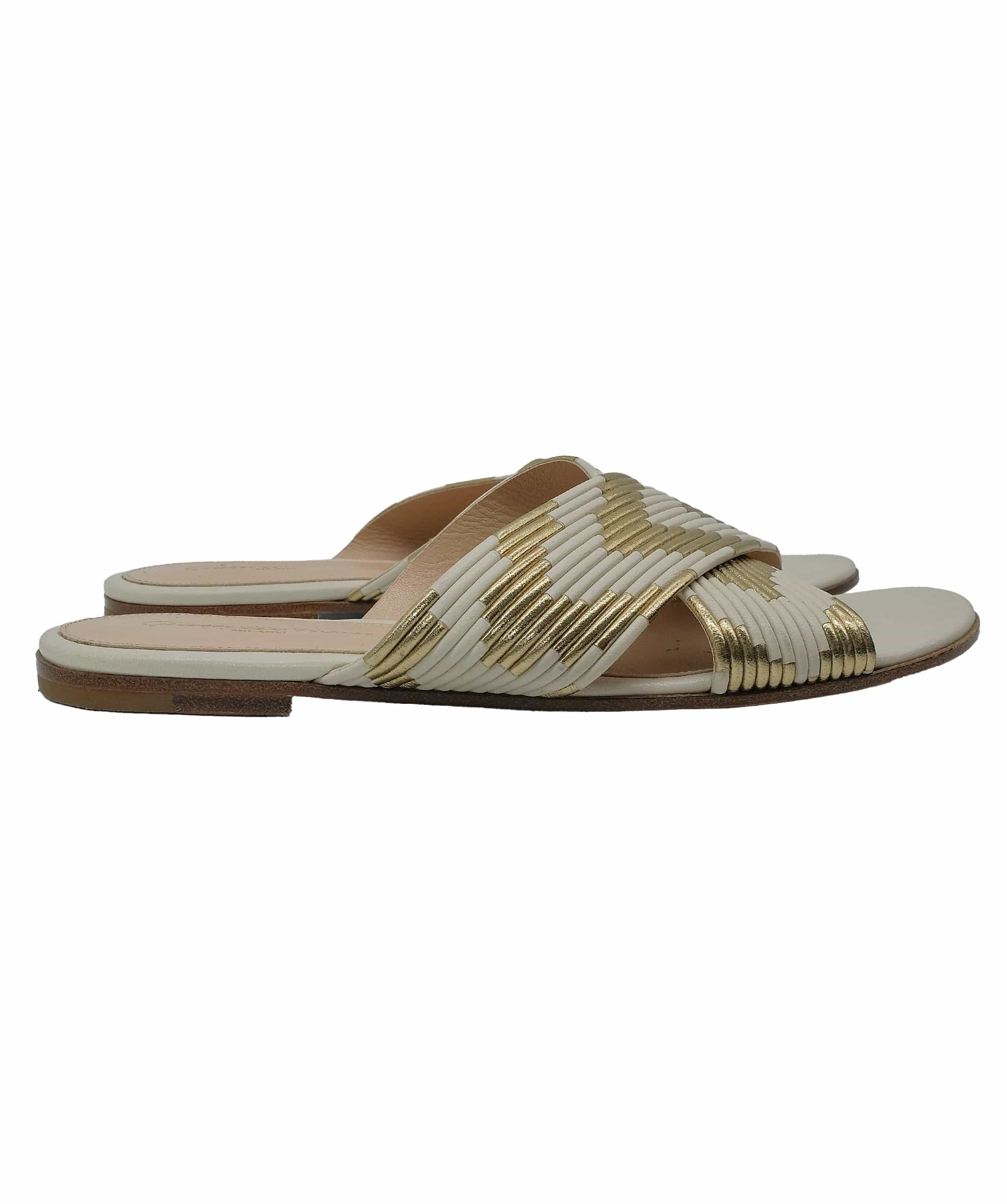 Gianvito Rossi Gianvito Rossi Flat Sandals Beige/ Gold 37 RJC3279