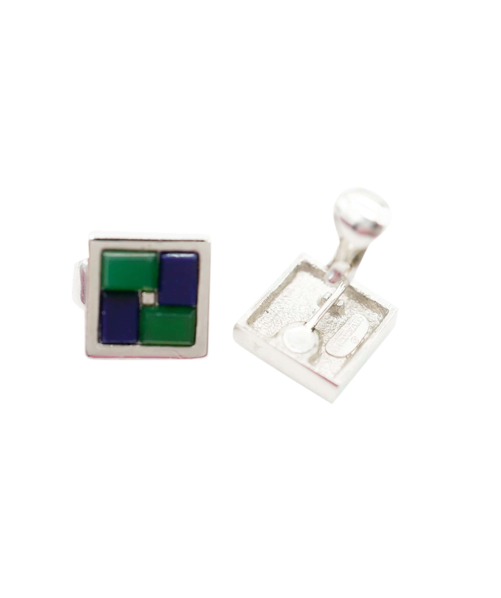 Givenchy Givenchy blue & green silver earring and necklace set  - AJC0832