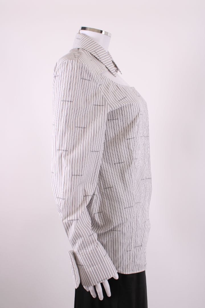 Givenchy Givenchy L/S Logo Cut out Shirt White/ Grey 10