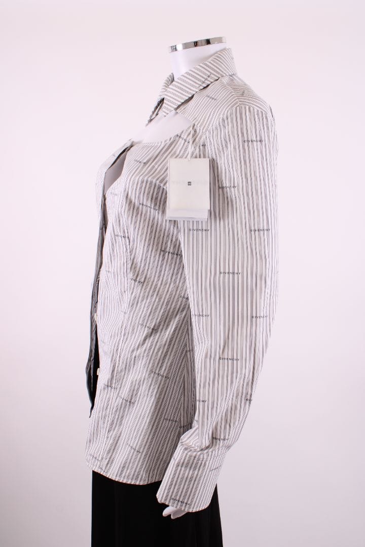 Givenchy Givenchy L/S Logo Cut out Shirt White/ Grey 10