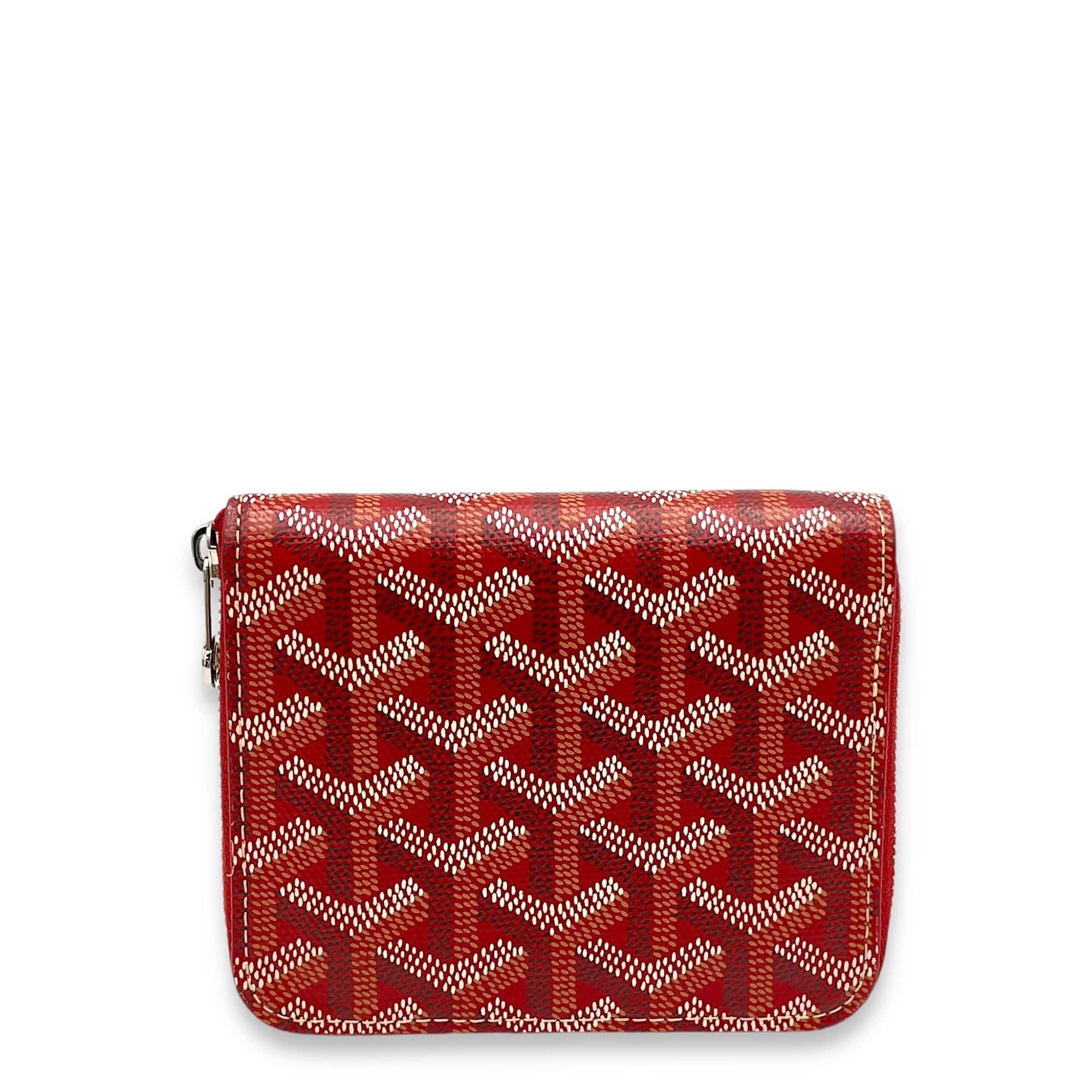 Goyard Goyard Matignon Wallet Red in Coated Canvas, Silver hardware C2410-001822CH