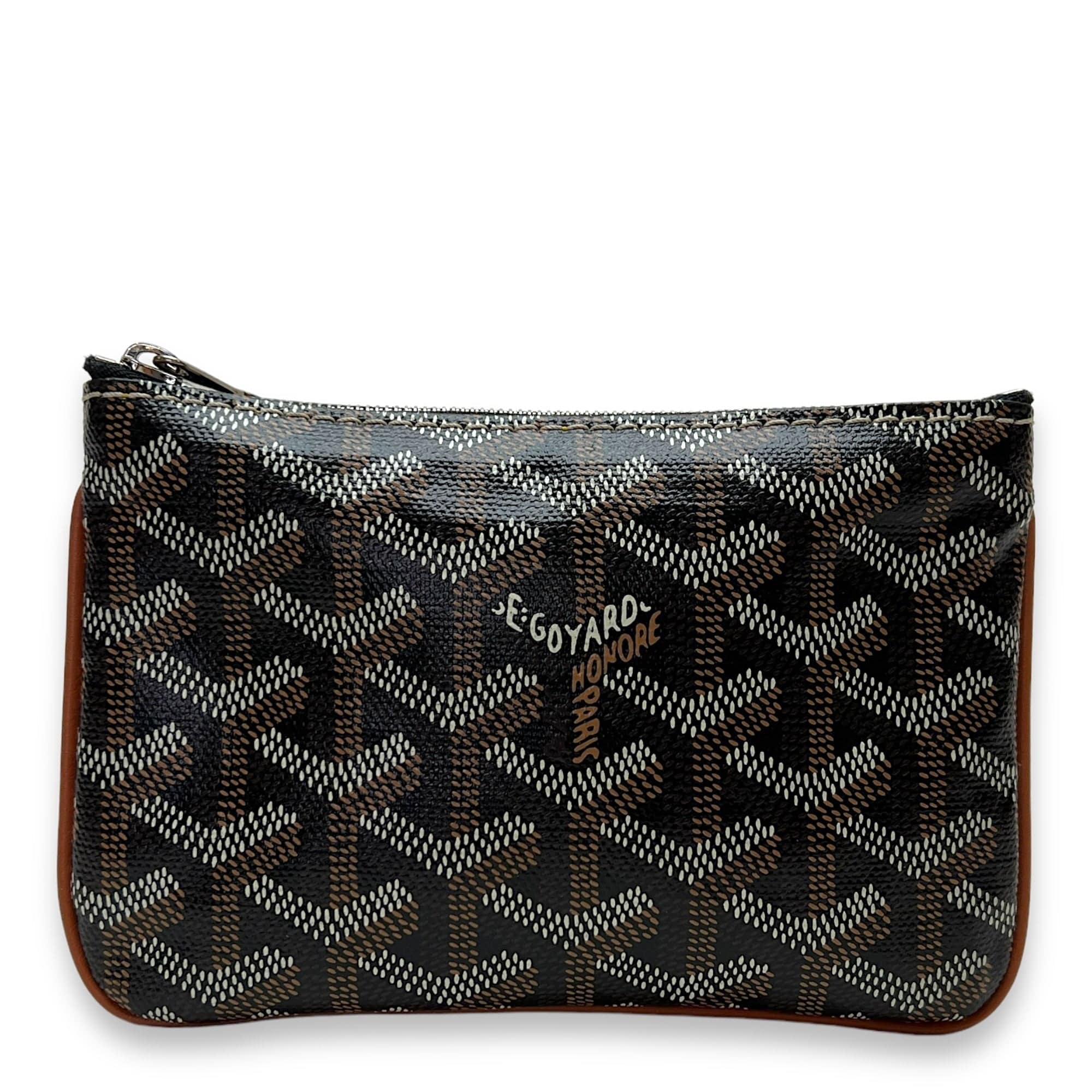 Goyard Goyard Senat Mini Brown Pouch in Coated Canvas, Silver hardware C2409-001272CH