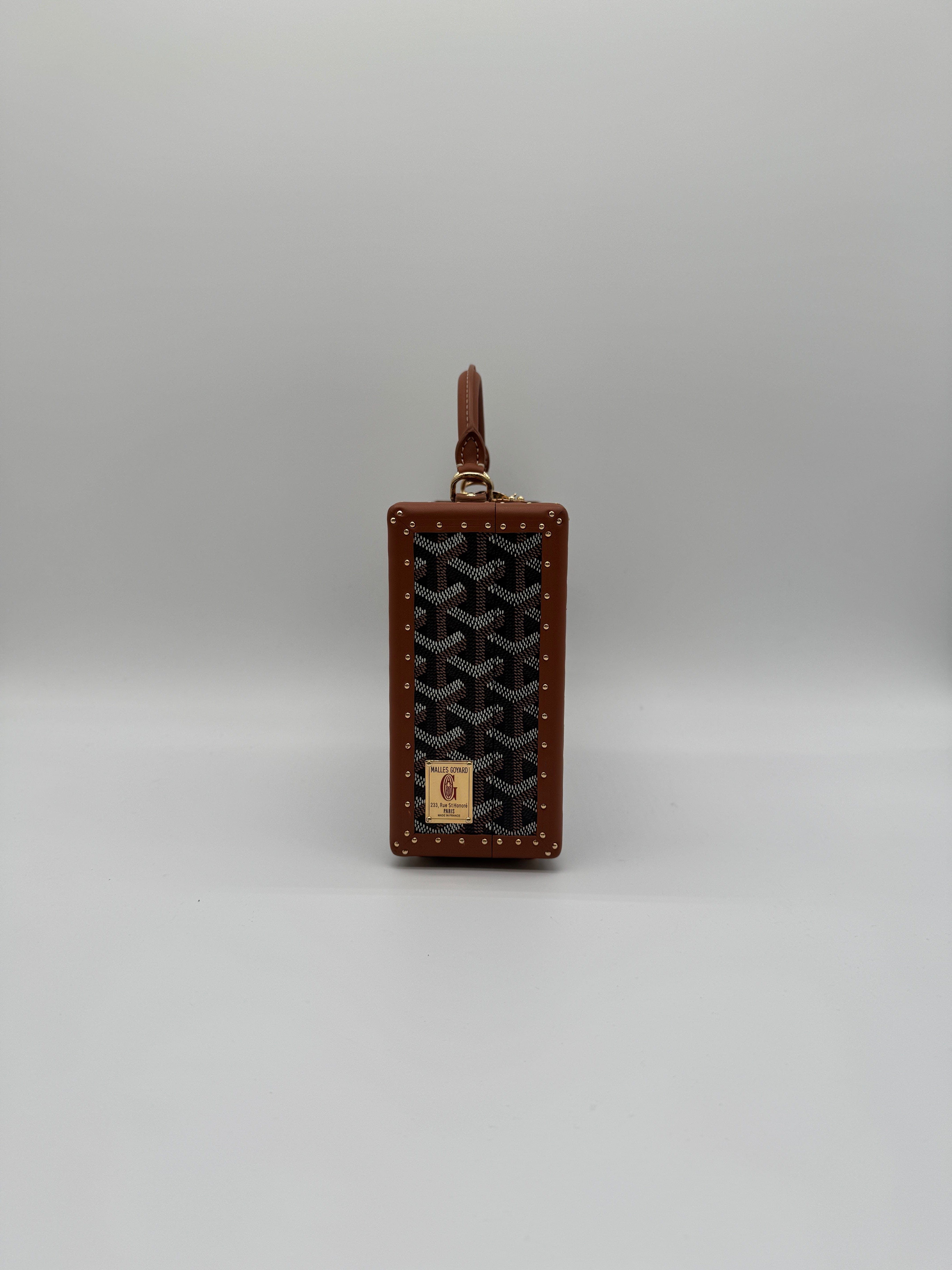 Goyard Goyard Grand Hôtel Trunk Bag Black & Tan Gold Hardware