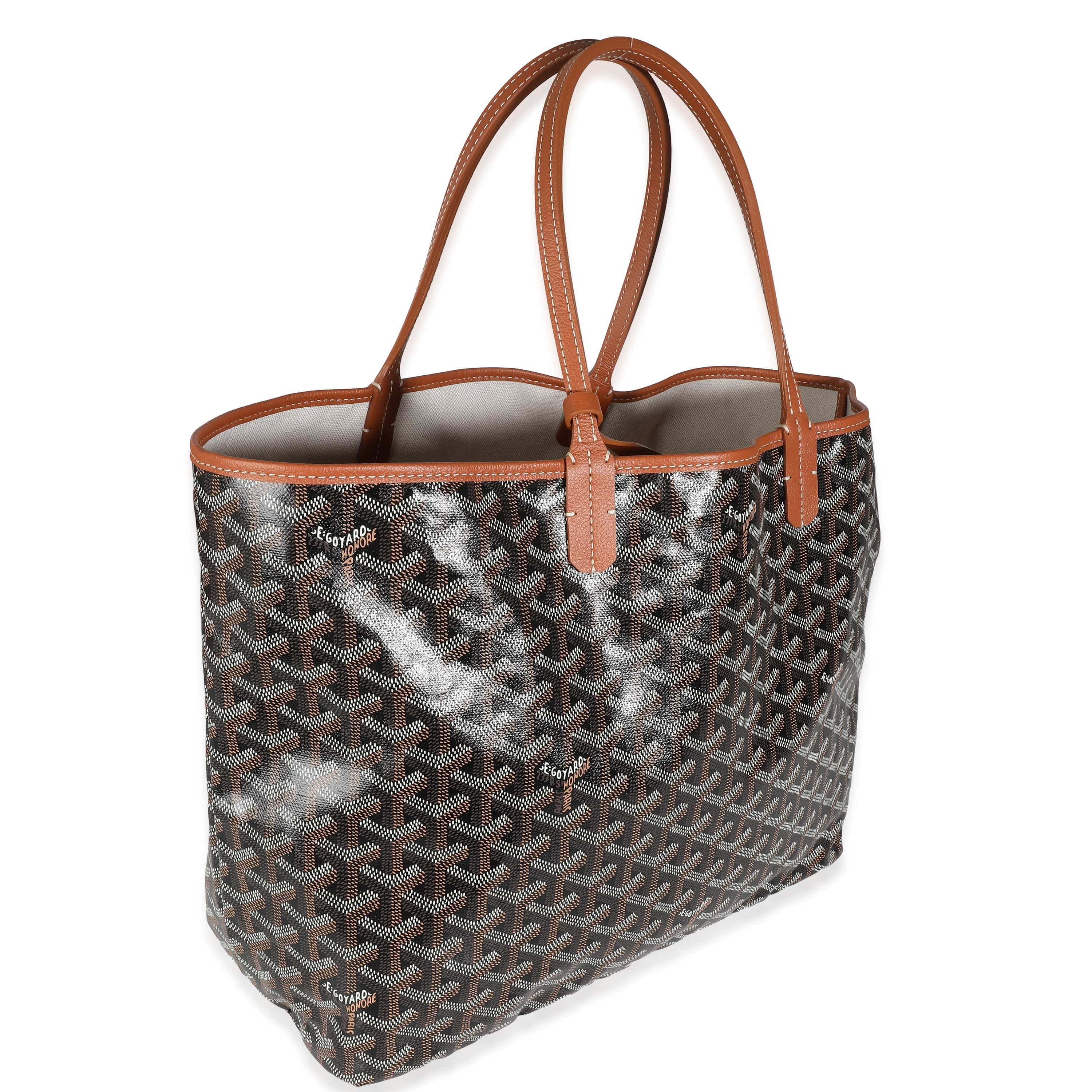 Goyard Black Tan Goyardine Canvas Saint Louis PM