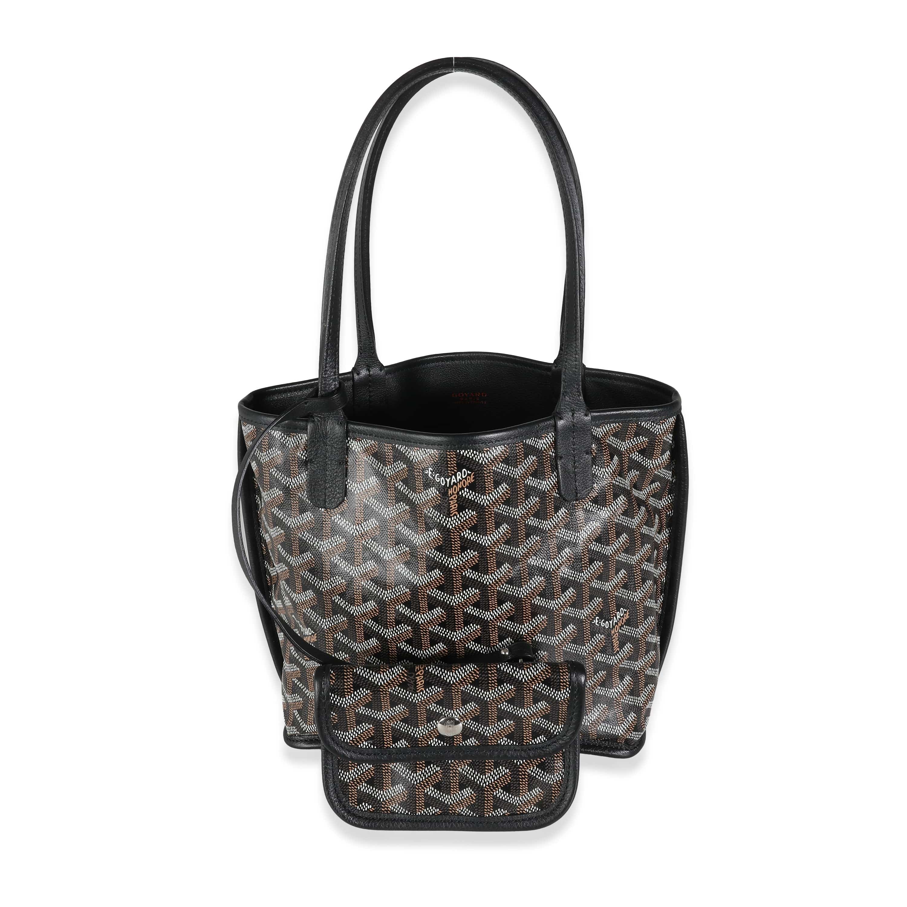 Goyard Goyard Black Goyardine Canvas Reversible Mini Anjou