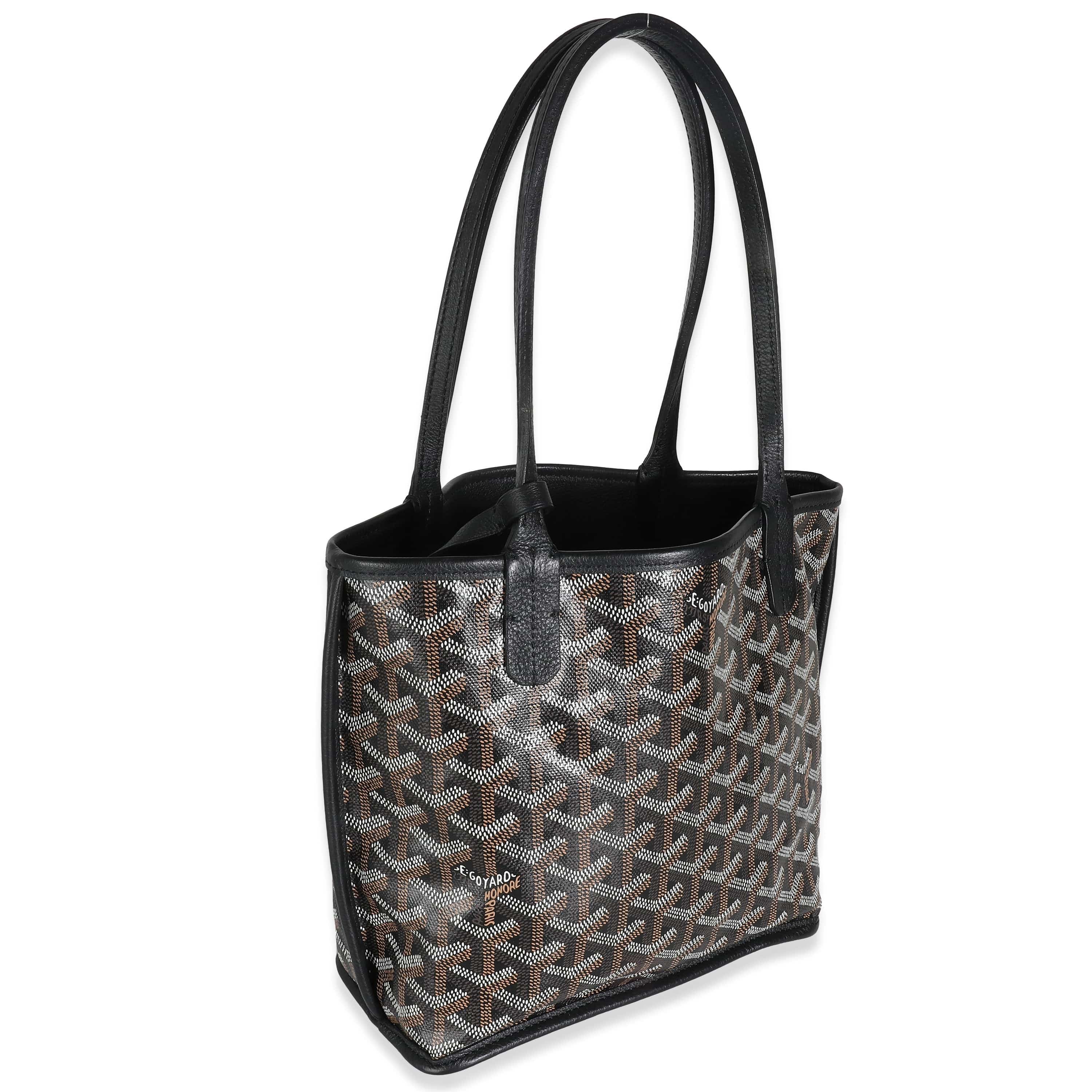 Goyard Goyard Black Goyardine Canvas Reversible Mini Anjou