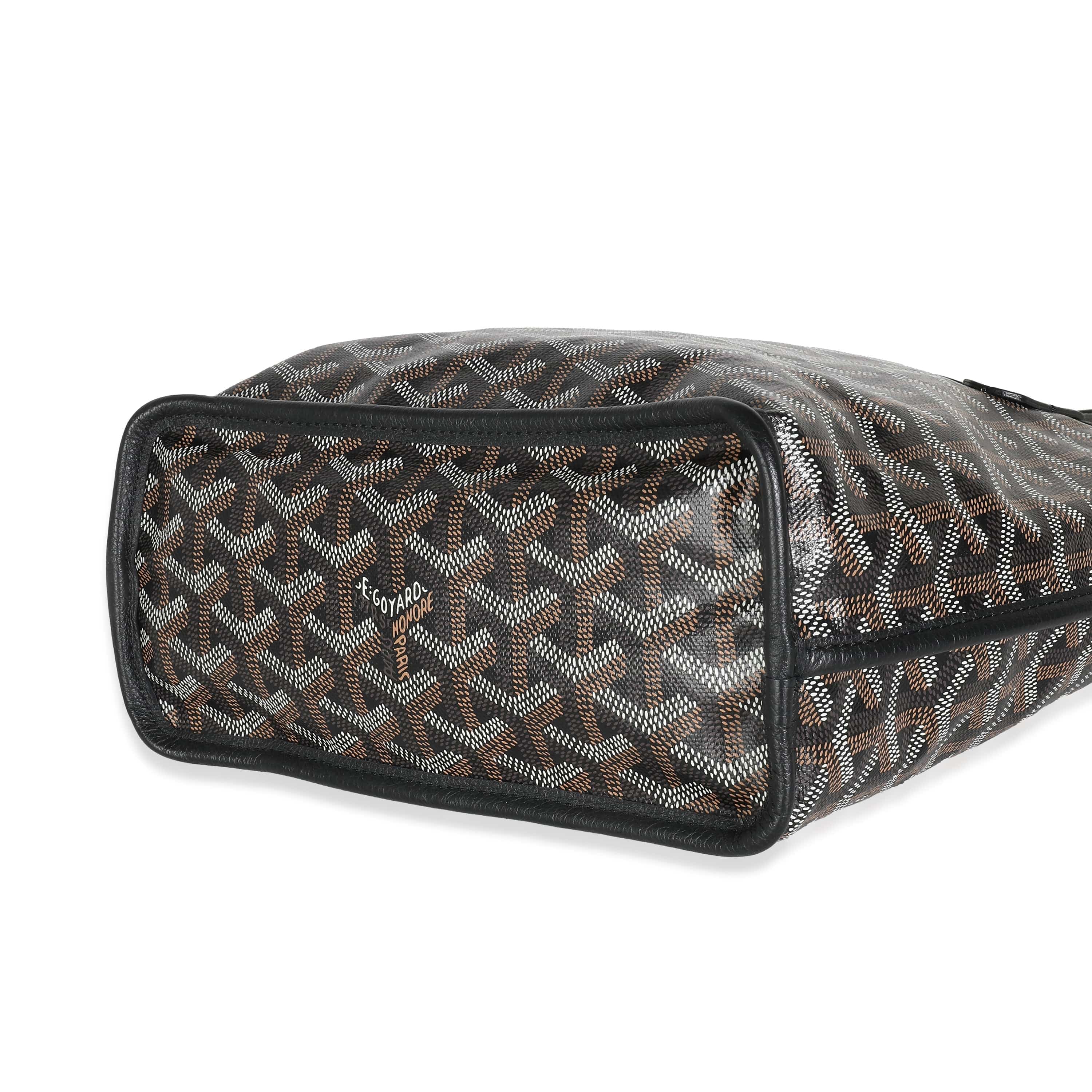 Goyard Goyard Black Goyardine Canvas Reversible Mini Anjou