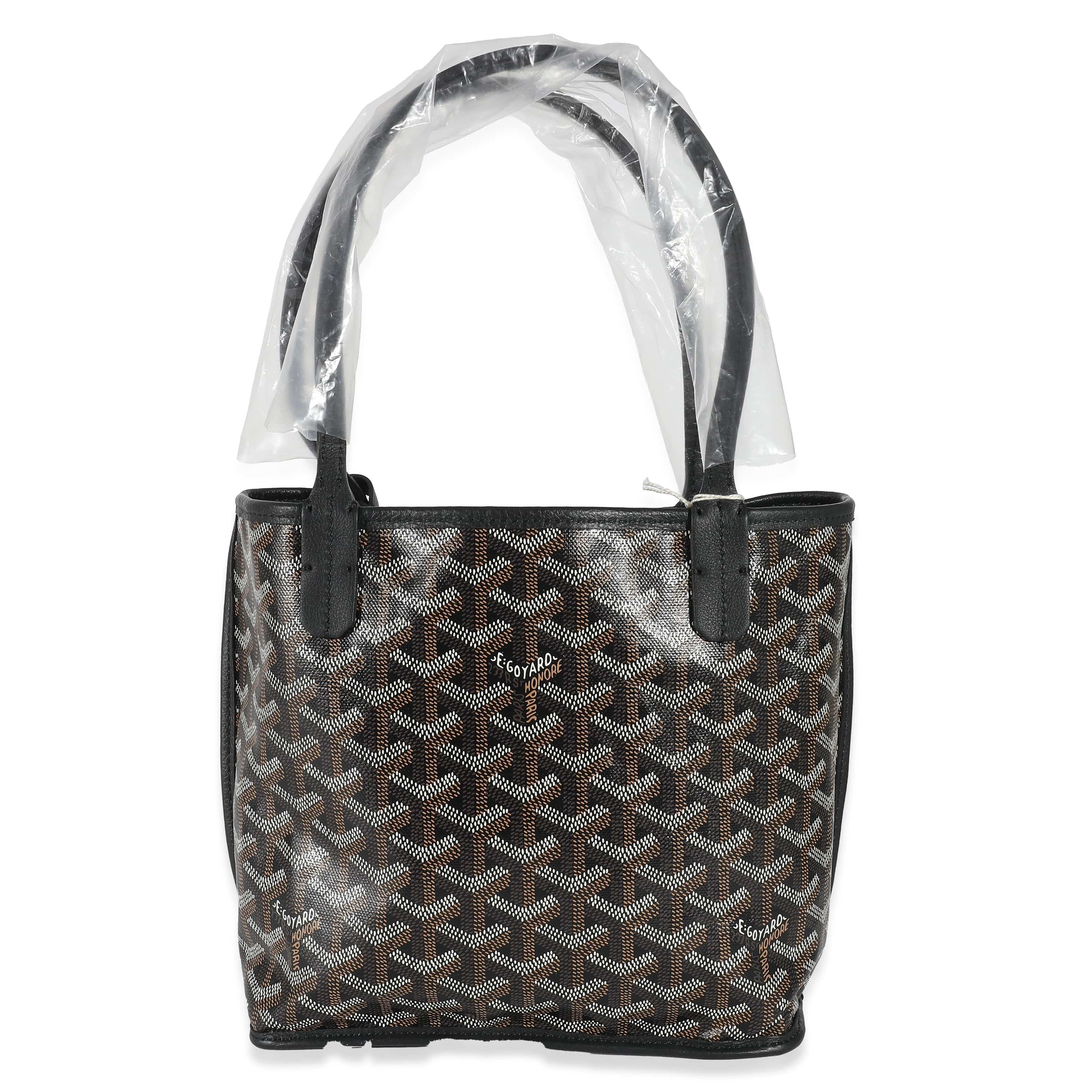Goyard Mini Anjou Grey Goyard Black Goyardine Canvas Reversible