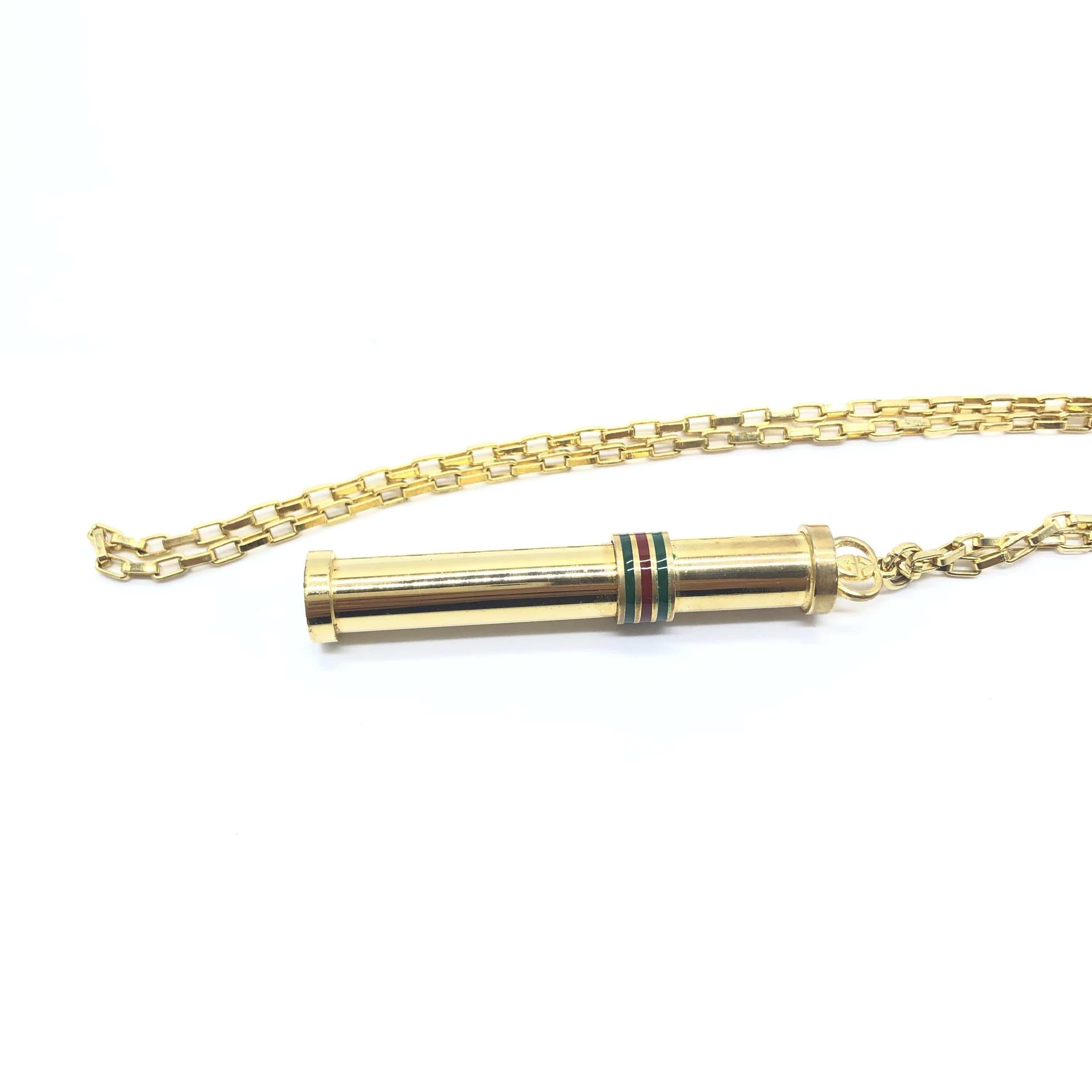 Gucci Gucci Gold Tone Perfume Bottle Necklace ALC3240