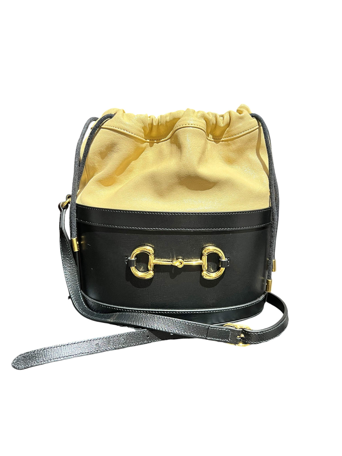 GUCCI GUCCI HORSEBIT 1955 BLACK+PANNA LEATHER CROSSBODY BAG 2000000155272