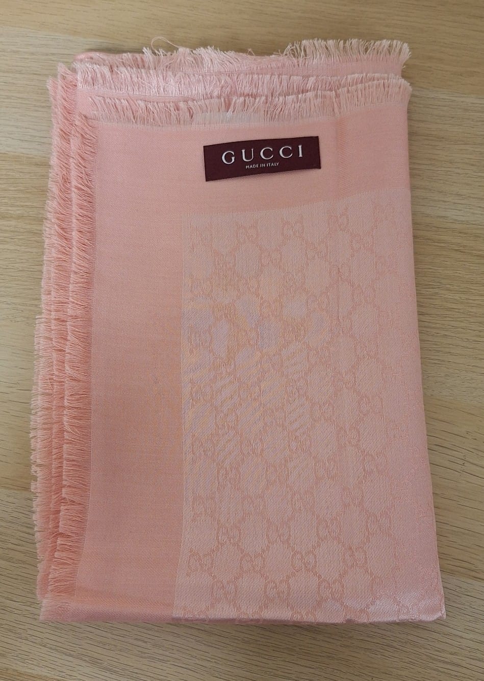 Gucci Gucci Pink GG Jacquard Silk Wool Shawl DXBS6856