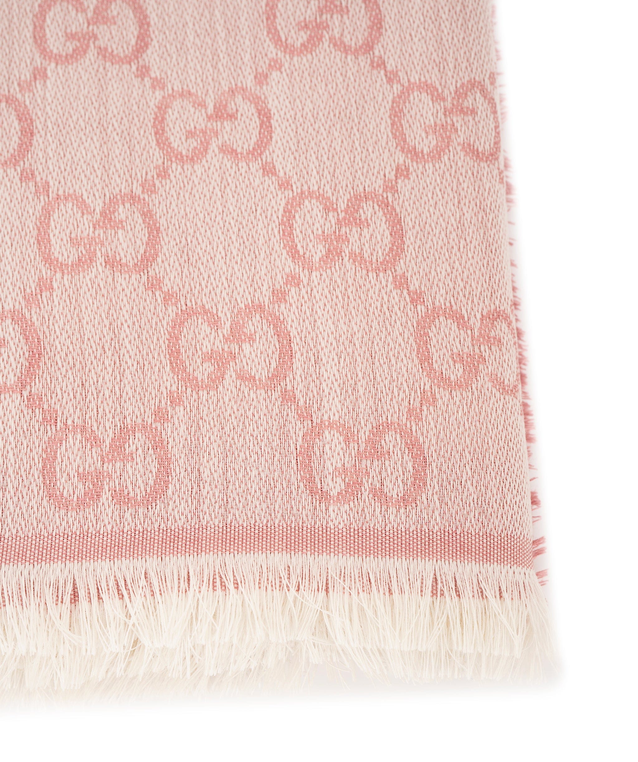 Gucci Gucci Rose & Ivory GG Web Wool/Silk Scarf ABL0022