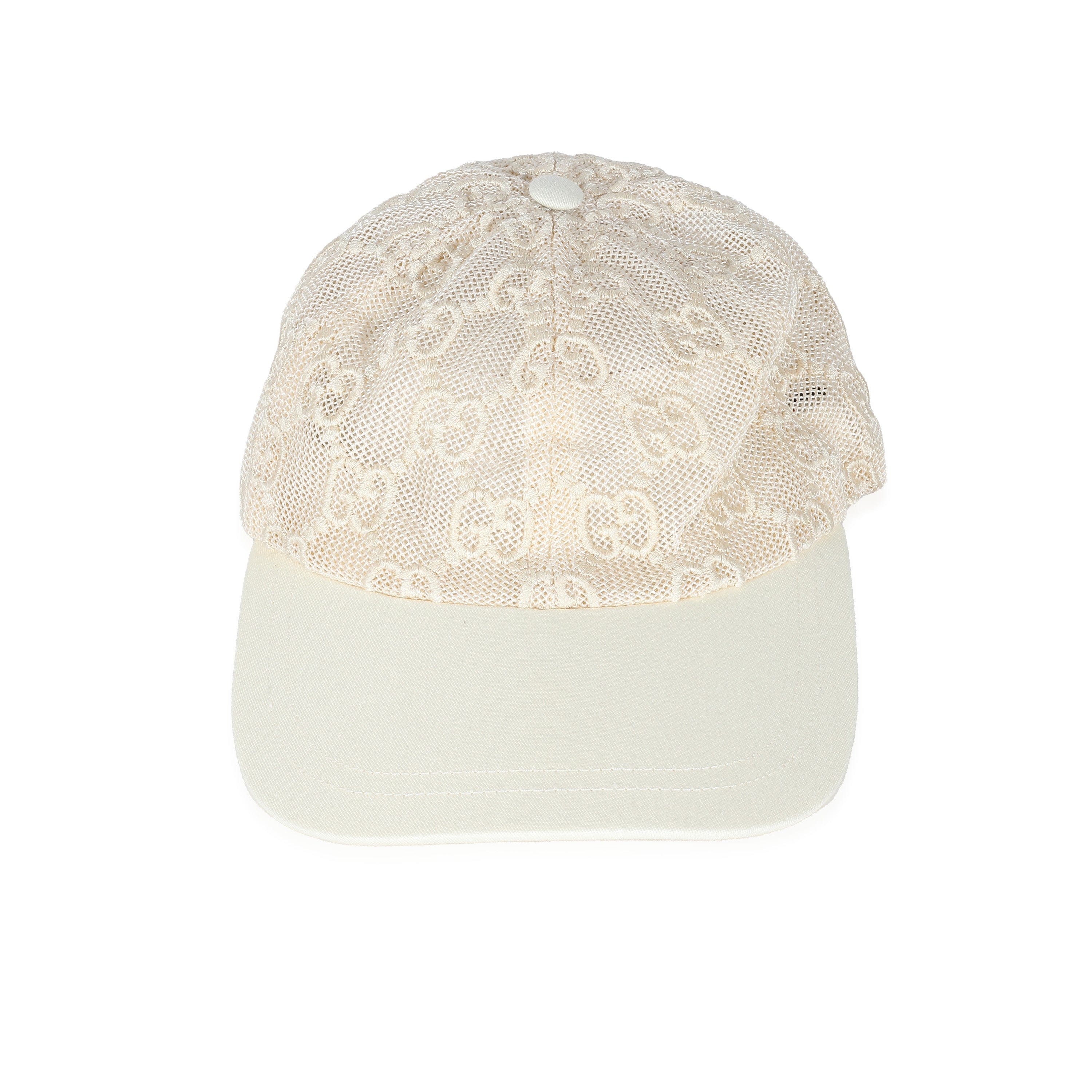 Gucci Gucci Cream Baseball Cap GG embroided size S AVL1426