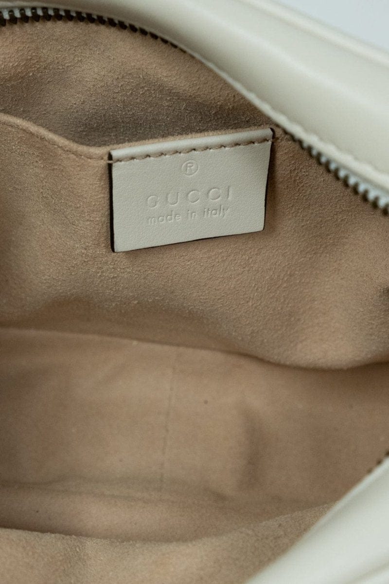 36. LP x CH Gucci Small Cream Leather Marmont Crossbody Bag GHW - AGL1759
