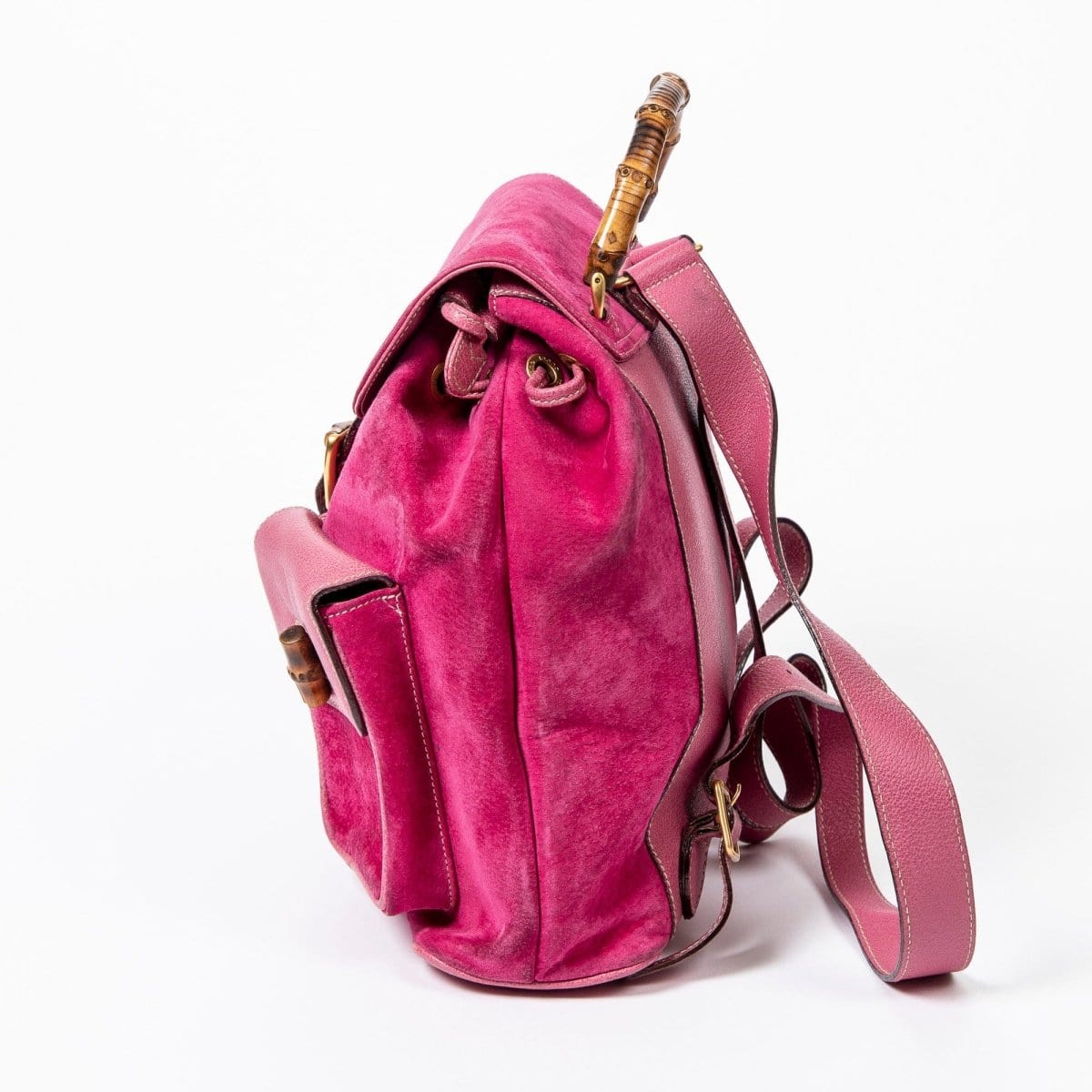 7. Lp x christos Gucci Bamboo Backpack Gucci Vintage Bamboo Backpack in Pink - AWL2305
