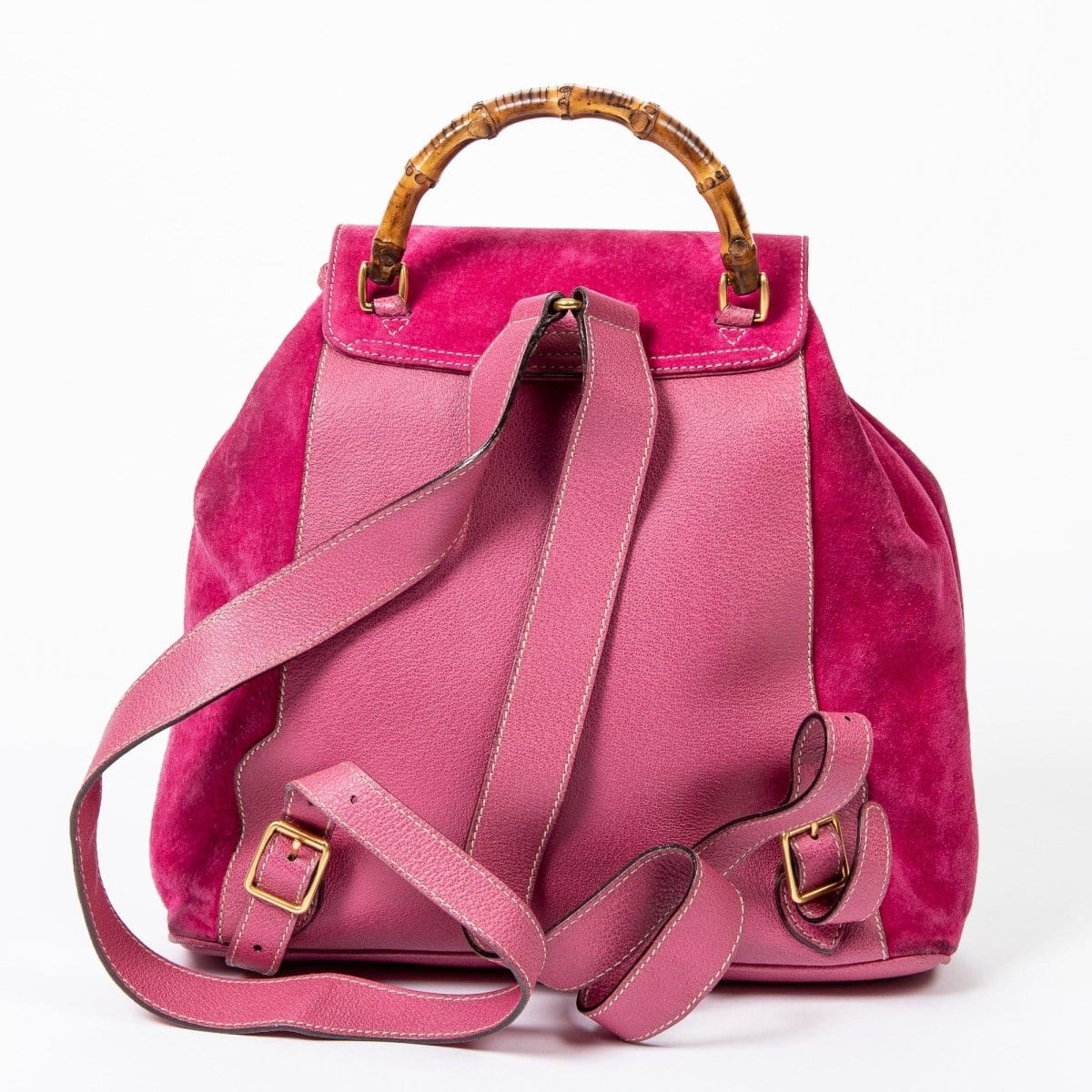 7. Lp x christos Gucci Bamboo Backpack Gucci Vintage Bamboo Backpack in Pink - AWL2305