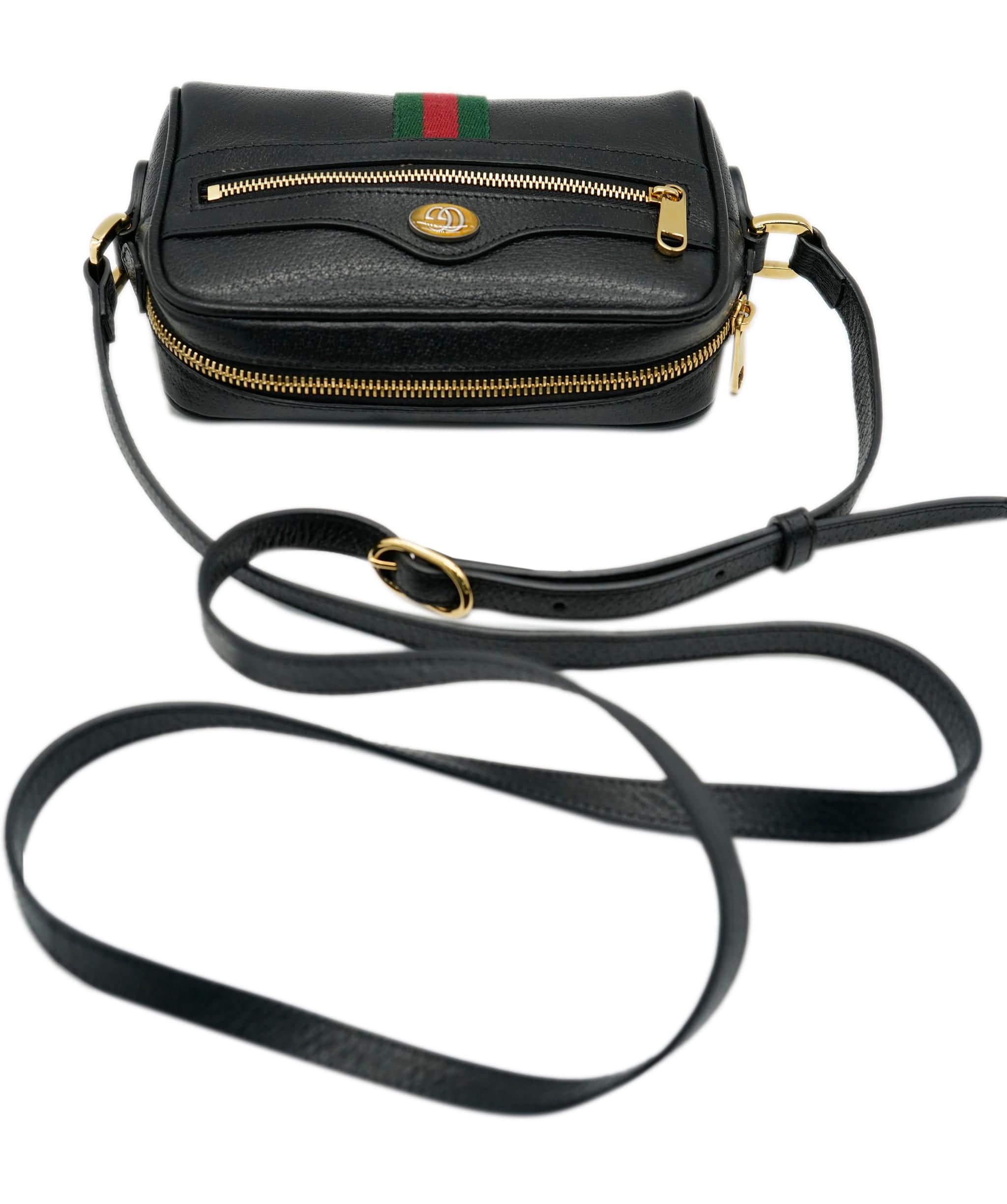 Gucci Gucci Black Leather Mini Web Ophidia bag 131984