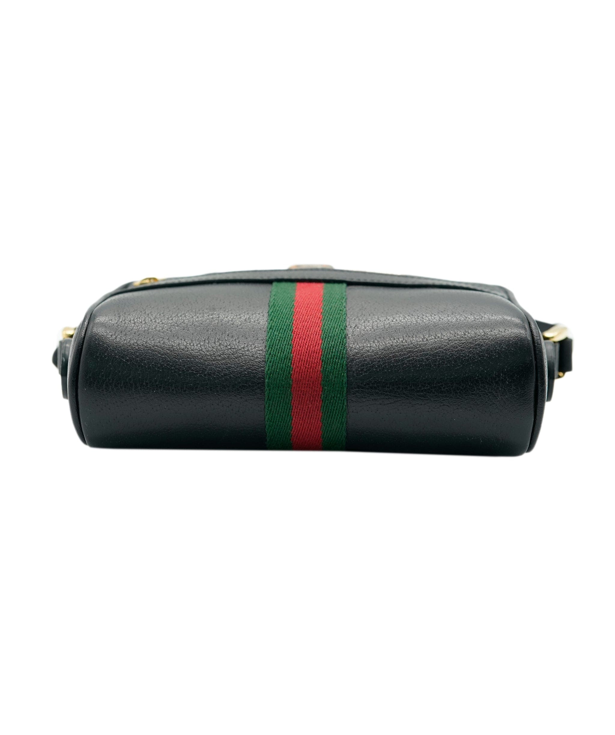 Gucci Gucci Black Leather Mini Web Ophidia bag 131984