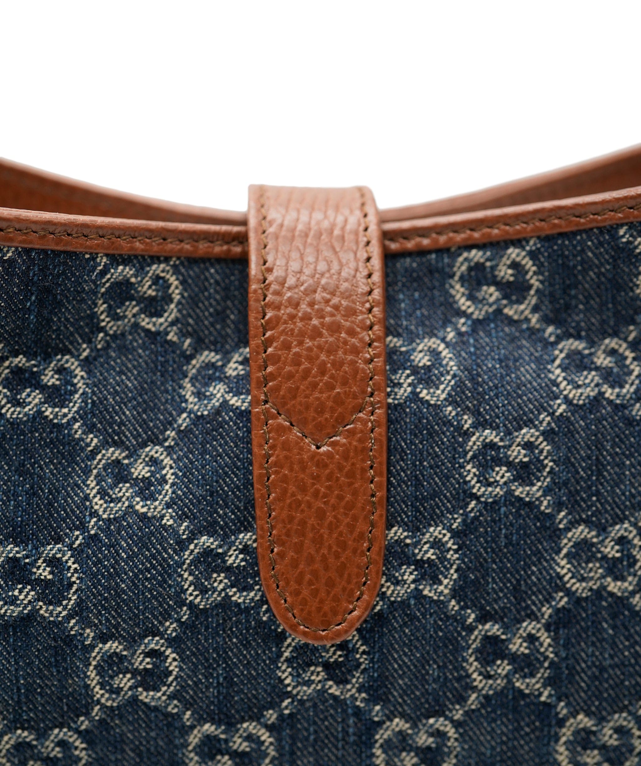 Gucci Gucci Blue GG Denim & Brown Leather Small Jackie 1961 Hobo ABC0556