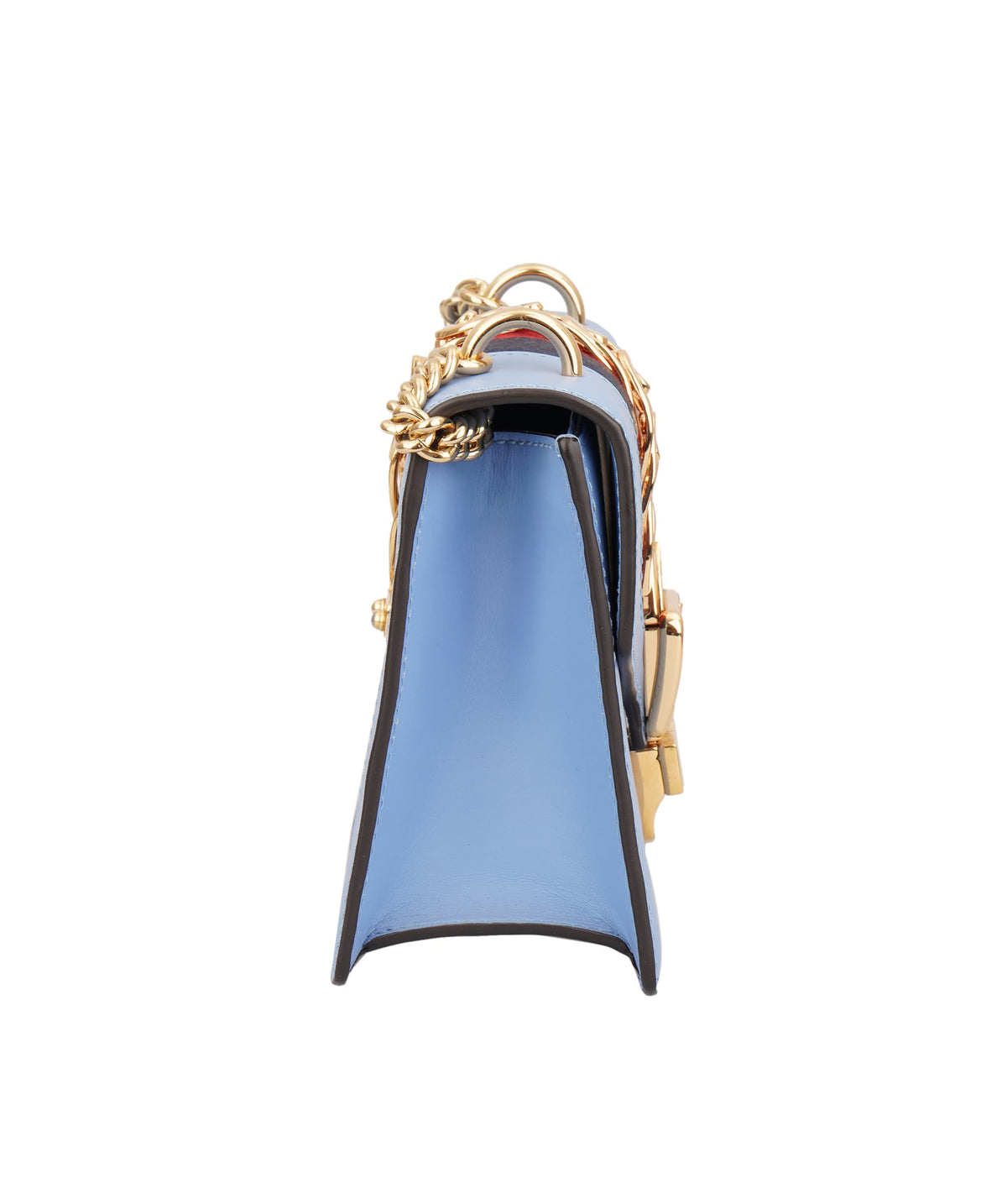 Gucci Gucci Blue Leather Vintage Web Sylvie Chain Shoulder Bag C351458