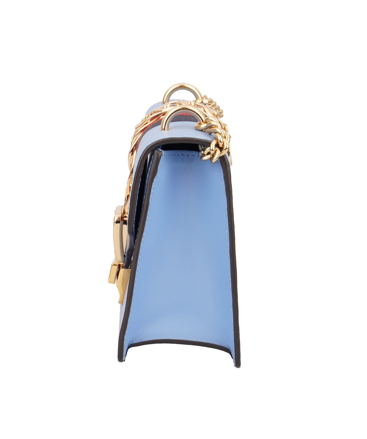 Gucci Gucci Blue Leather Vintage Web Sylvie Chain Shoulder Bag C351458