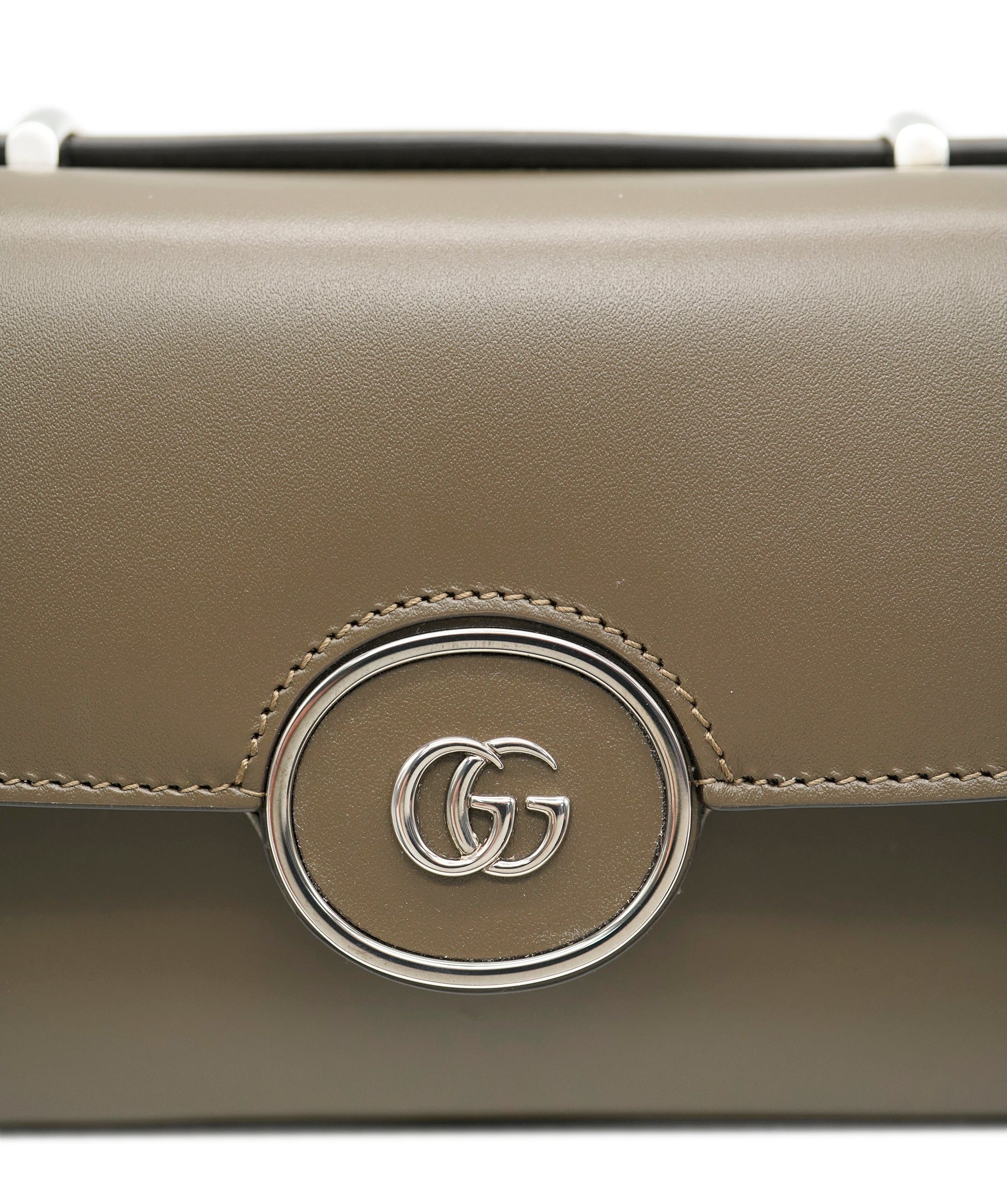Gucci Gucci Dark Green Smooth Calfskin Mini Petite GG Bag ABC0586