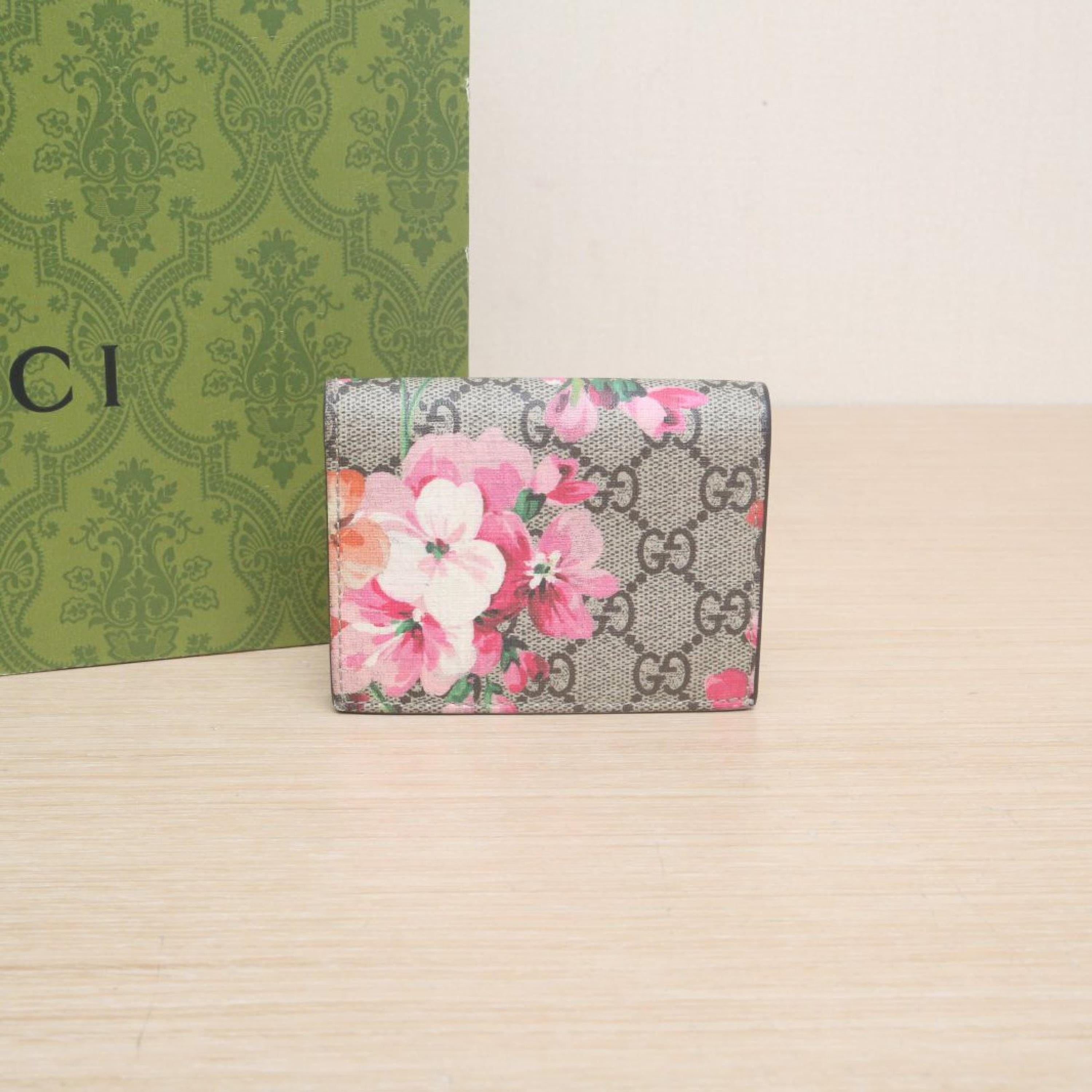 Gucci Ebony PVC Floral Print Wallet & Card Holder No accessories