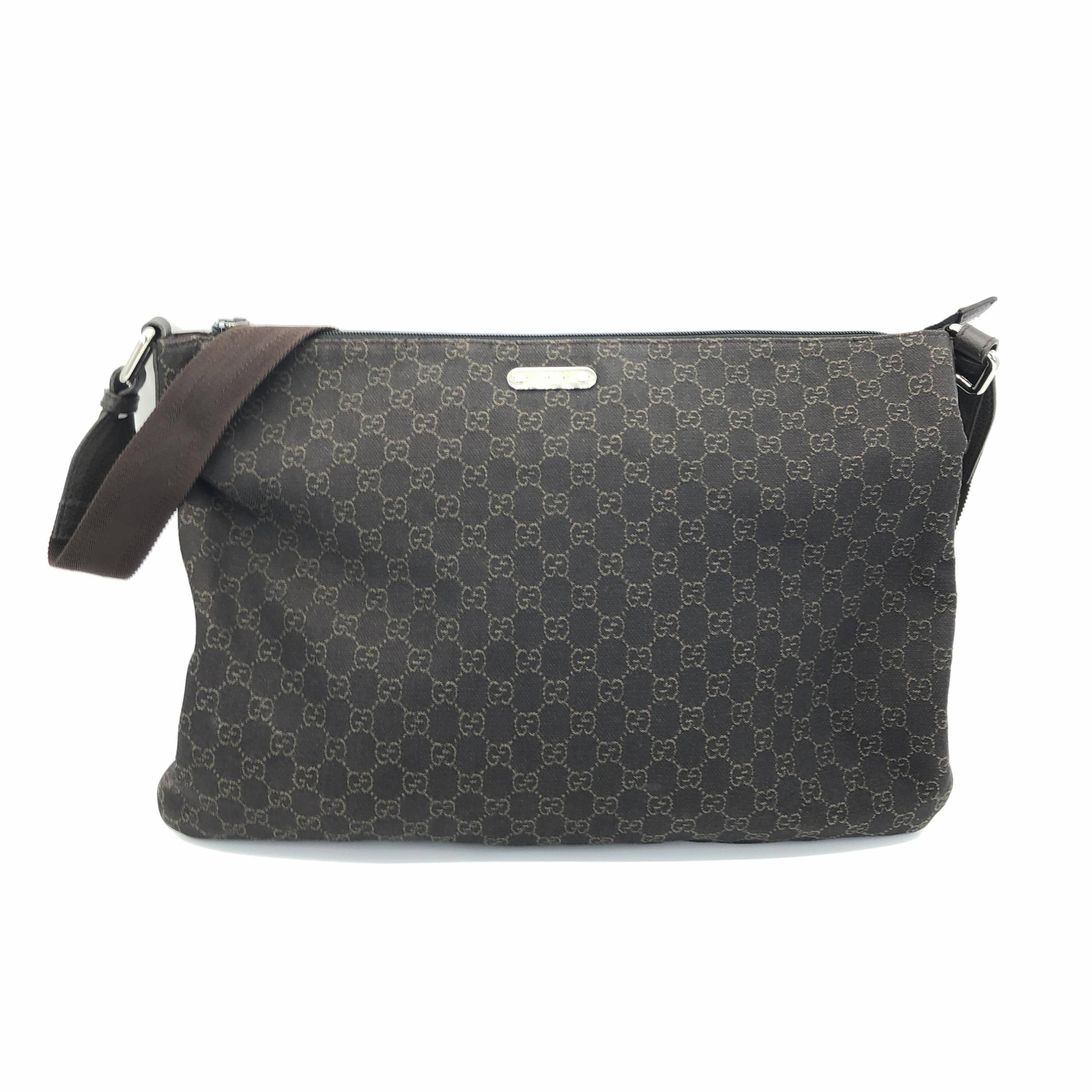 Gucci Gucci GG Canvas Crossbody Bag Dark Brown C379354