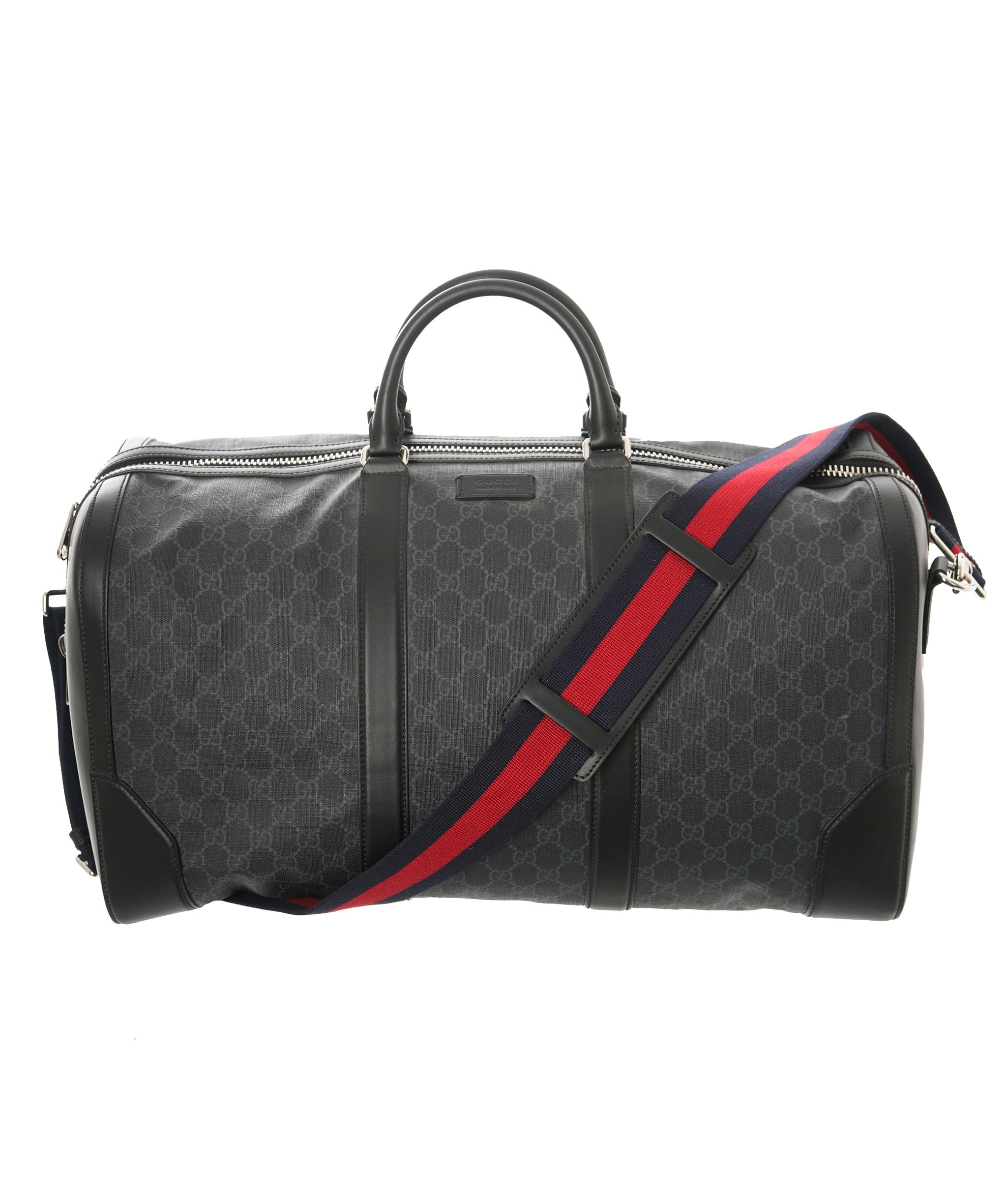 Gucci GUCCI Leather-Trimmed Monogrammed Coated-Canvas Holdall - APC0007