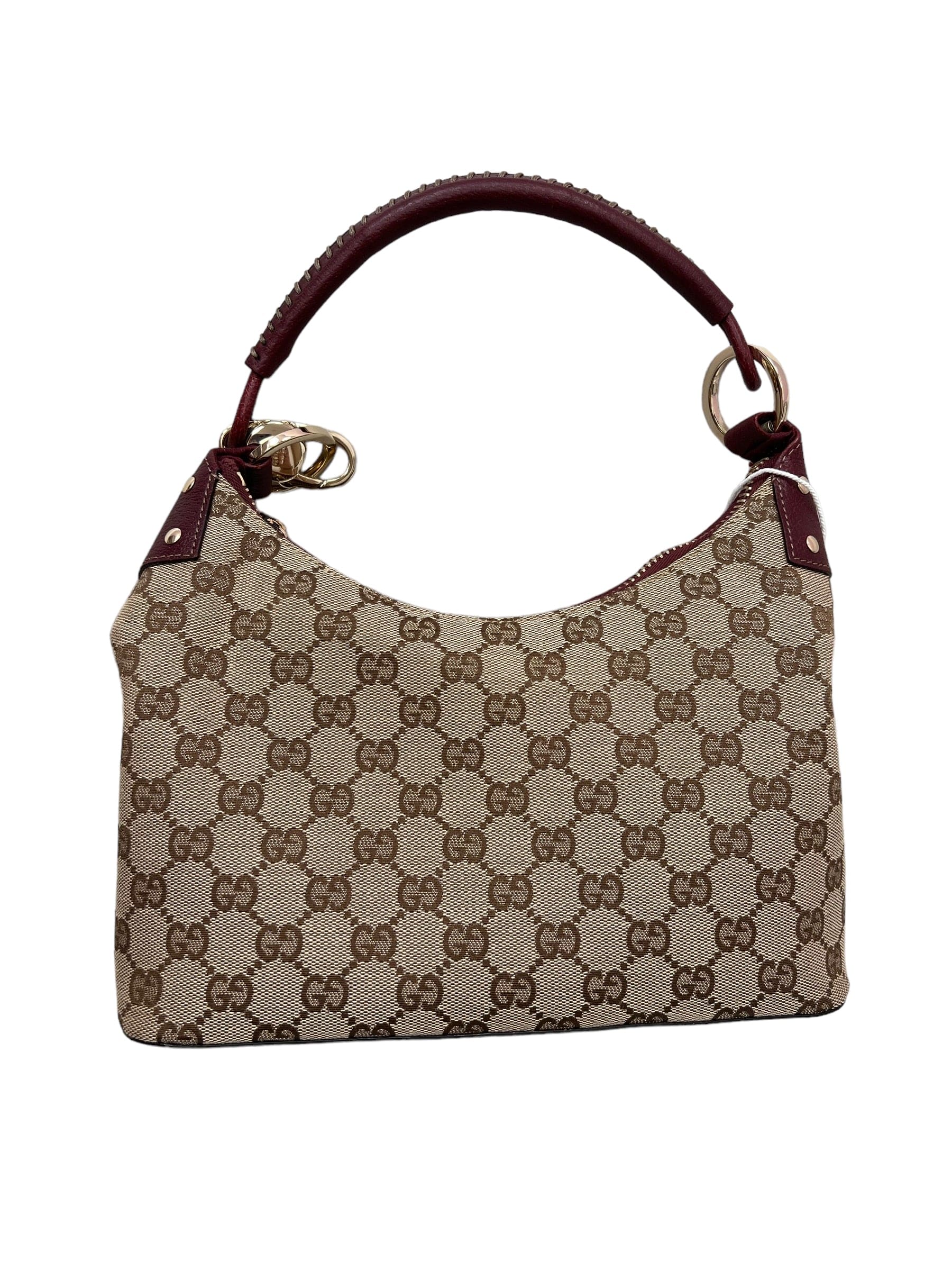 Gucci Gucci Monogram Burgundy Hobo SYCK855