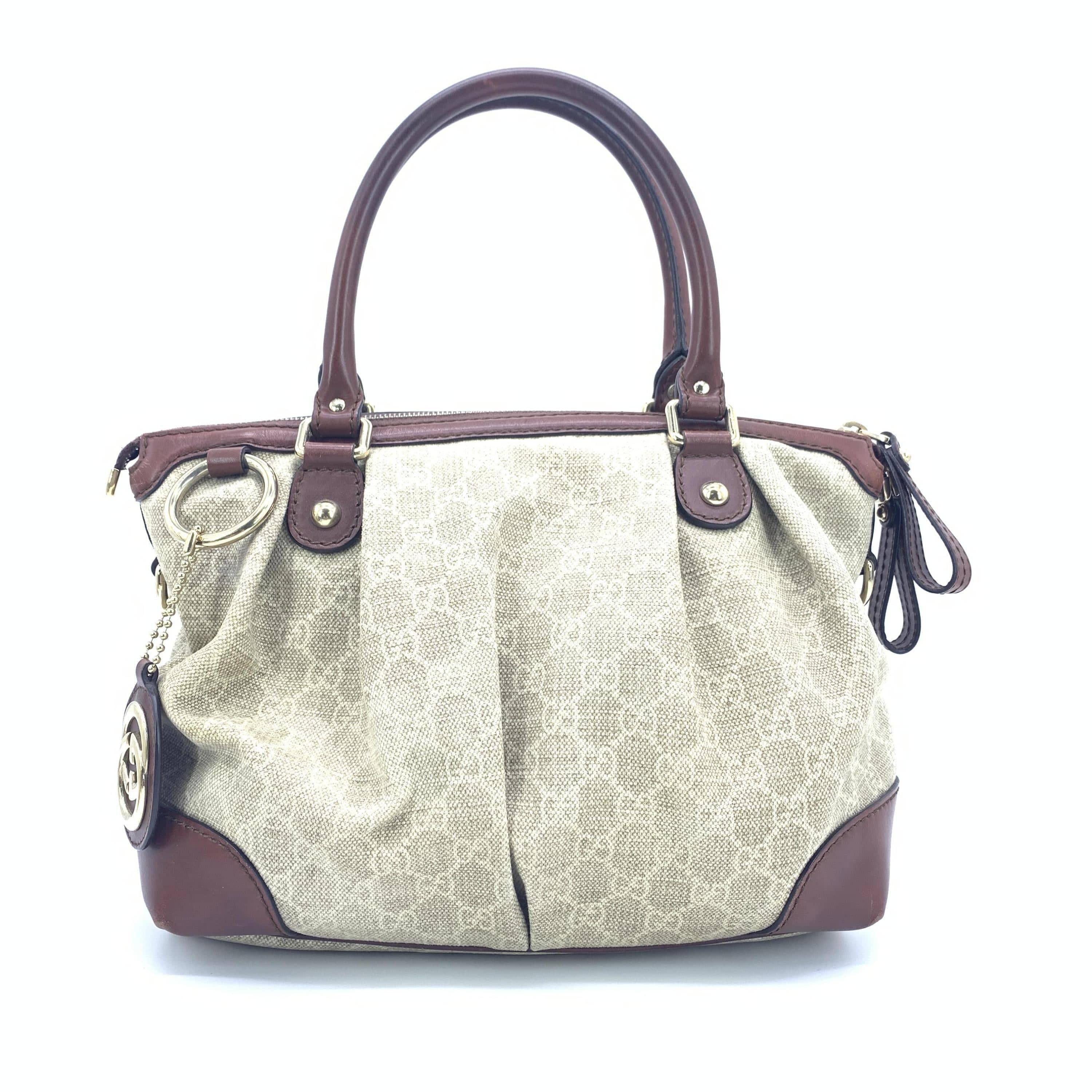 Gucci Gucci Monogram GG Canvas Top Handle Handbag C318223