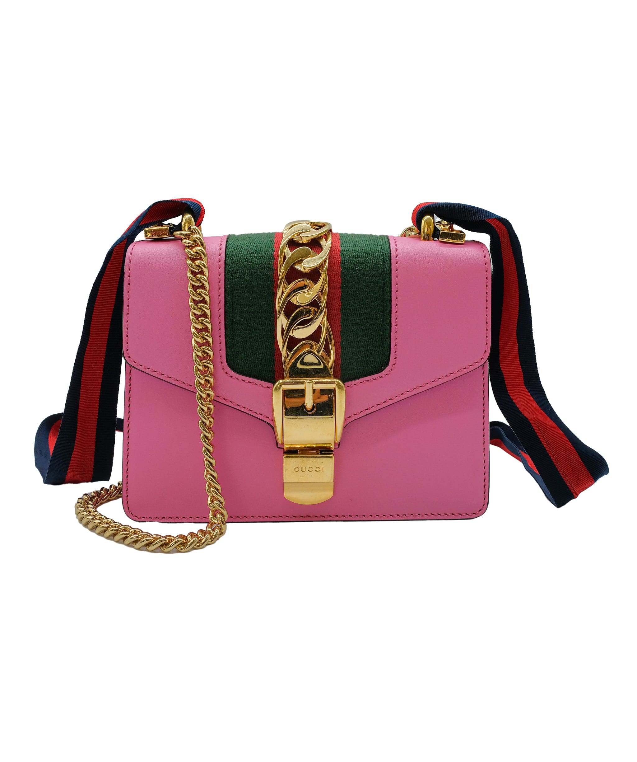 Gucci Gucci Sylvie Handbag Pink Leather ASC5324