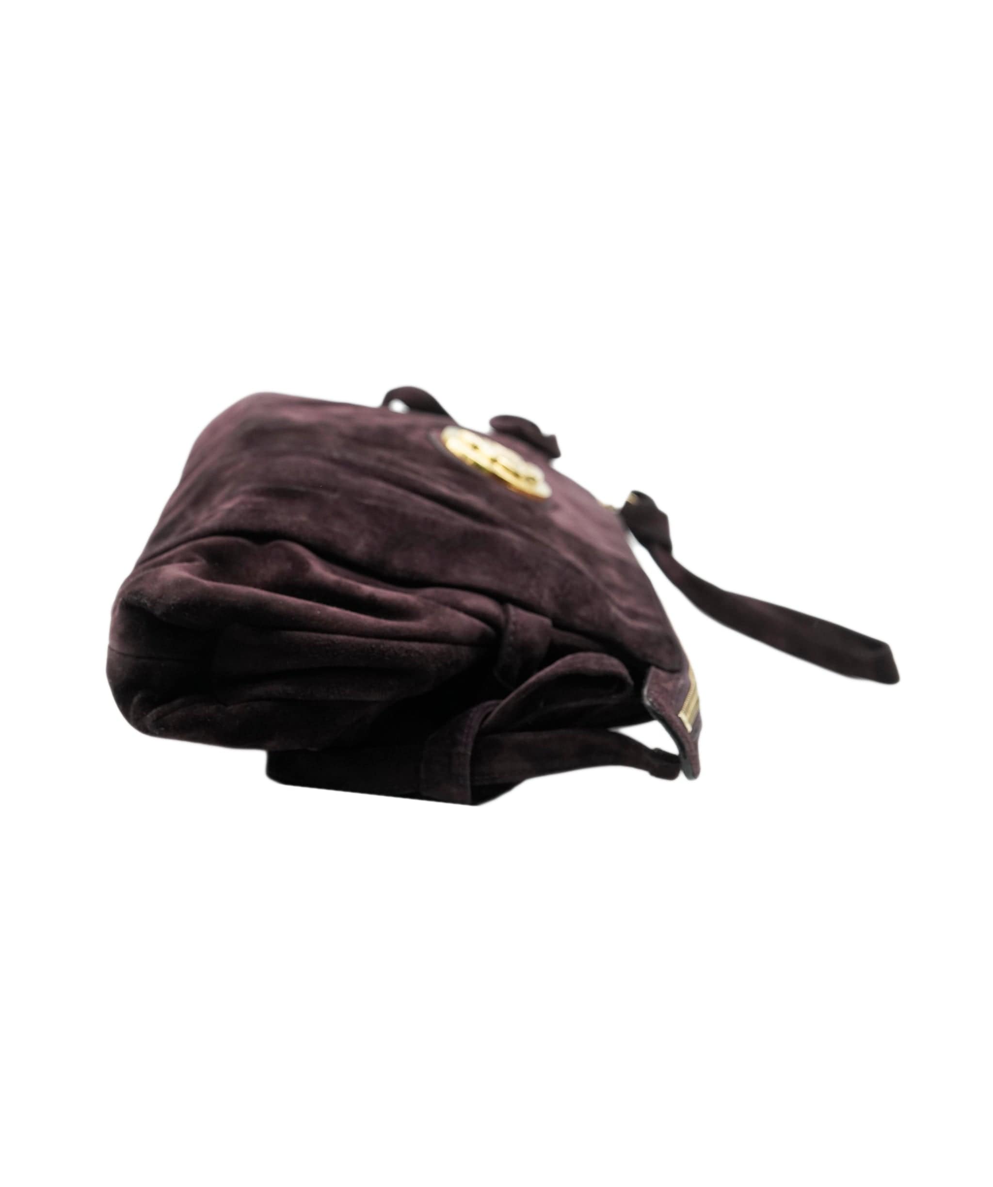 Gucci Gucci (Tom Ford Era) Large Grape Suede Hysteria Clutch ALC2455